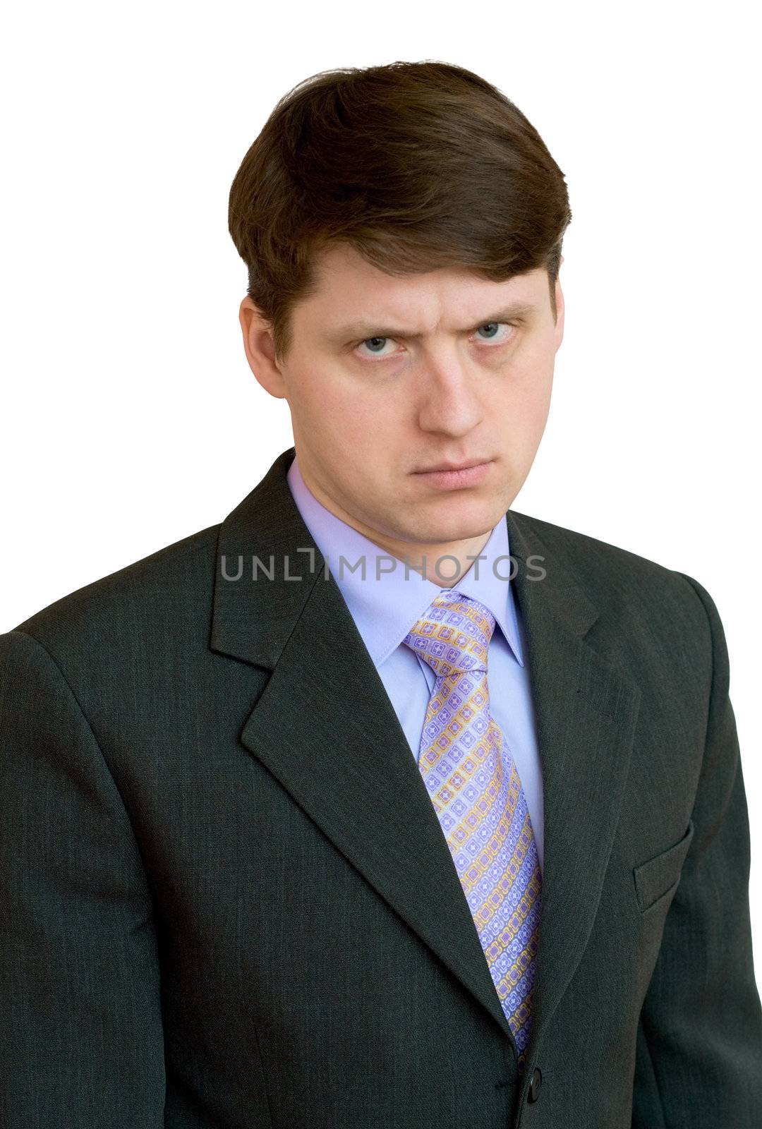 Portrait of the businessman in a shirt, tie and jacket