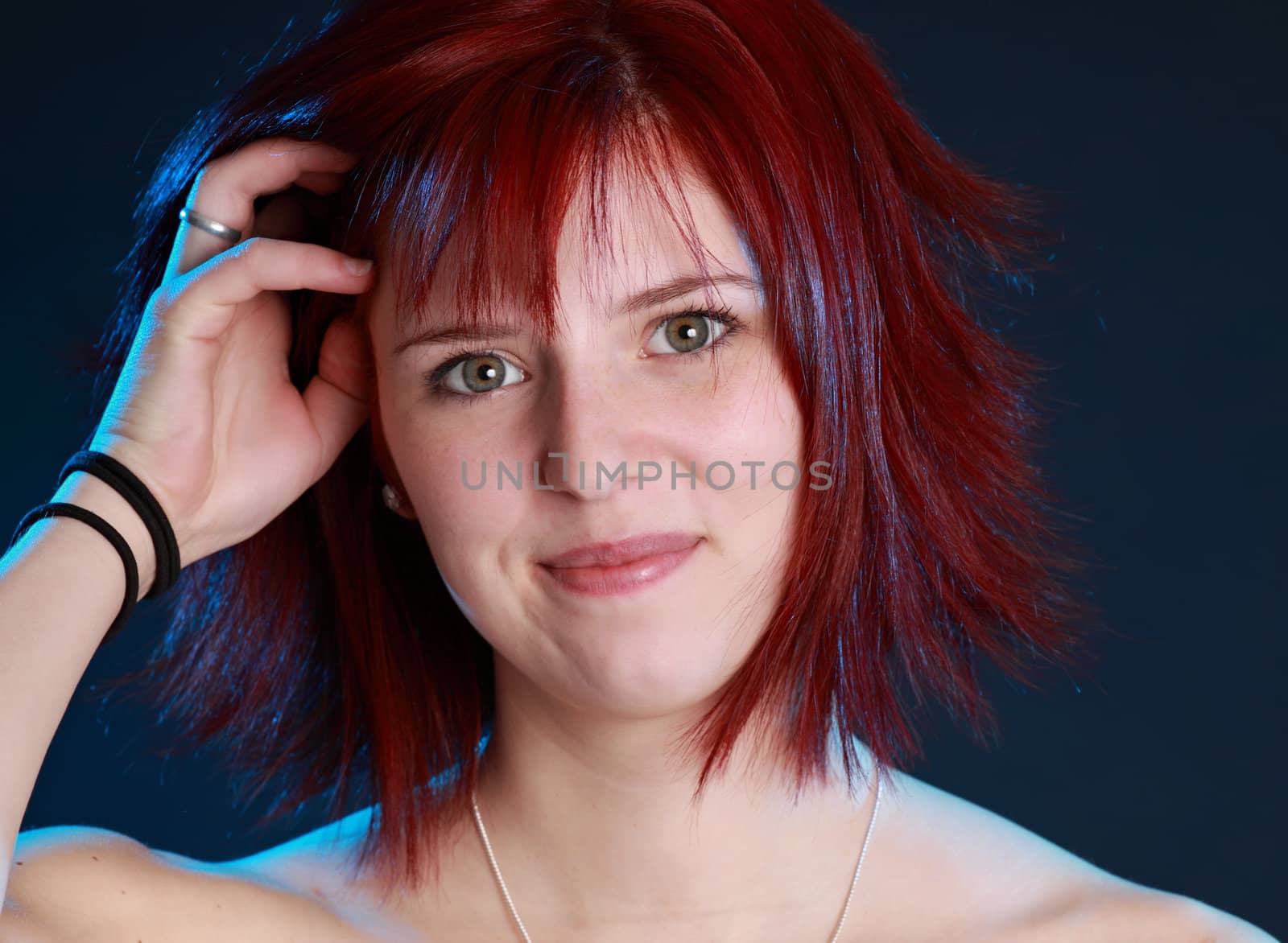 cute caucasian red hair girl