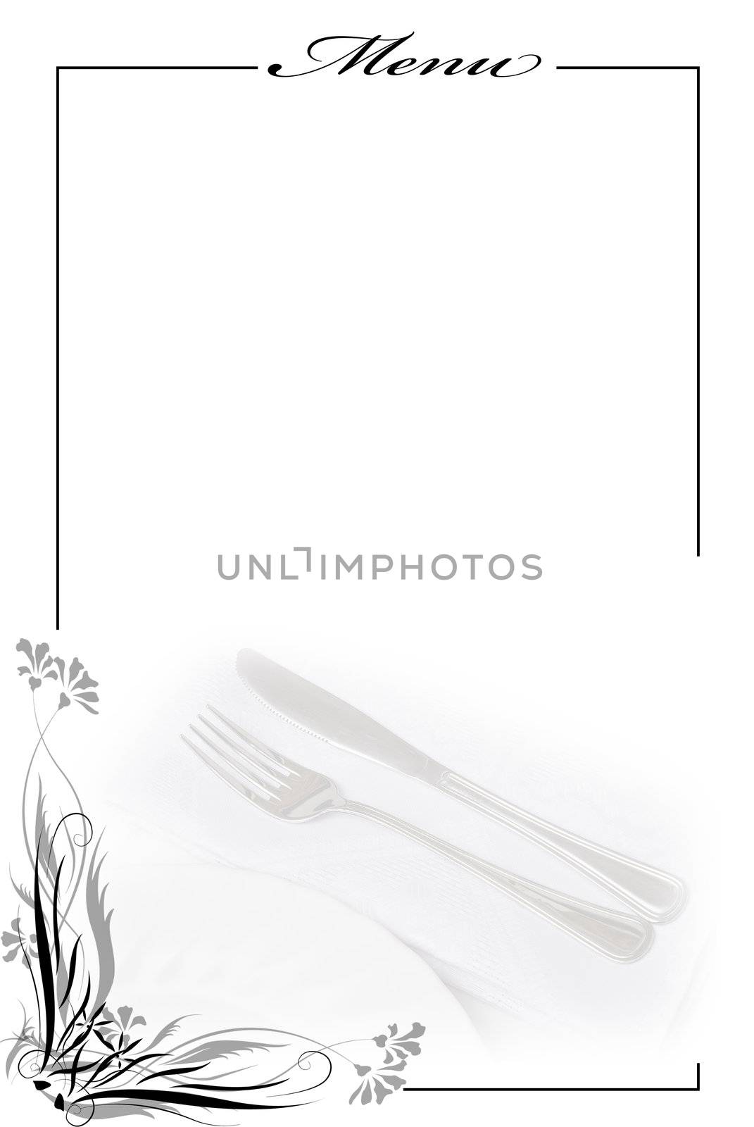 Menu card for a restaurant to write its foods and drinks.