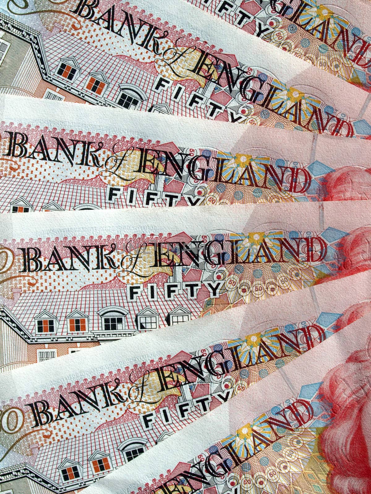 Detail of British Pounds banknotes money