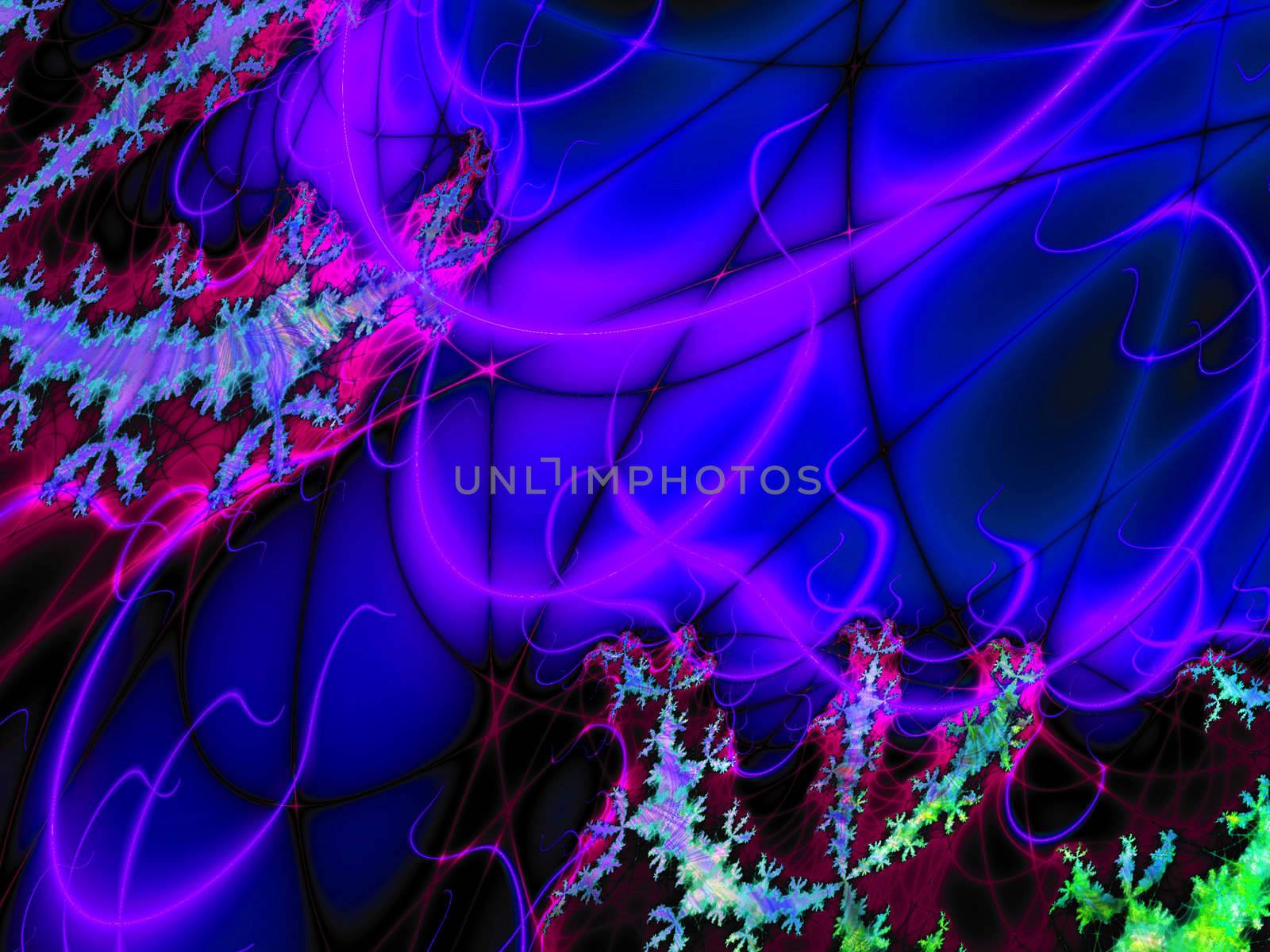 Computer generated abstract coloured fractal background illustration