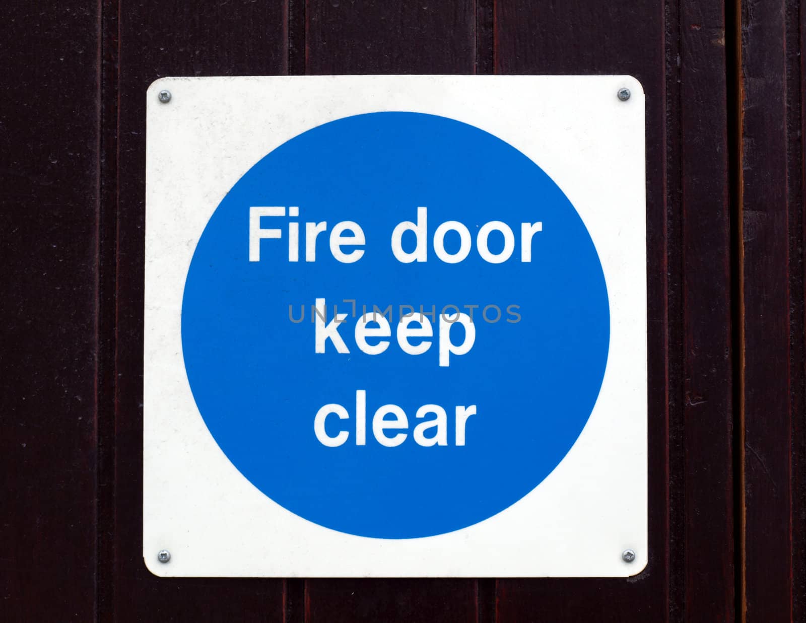 Detail of Fire door keep clear sign