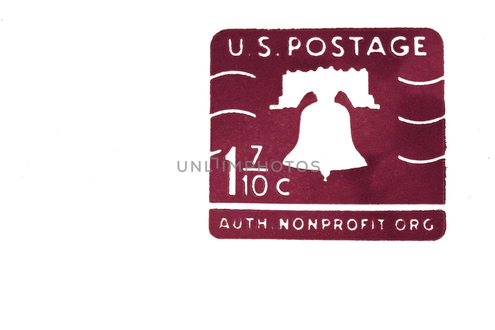 A isolated US postage stamp