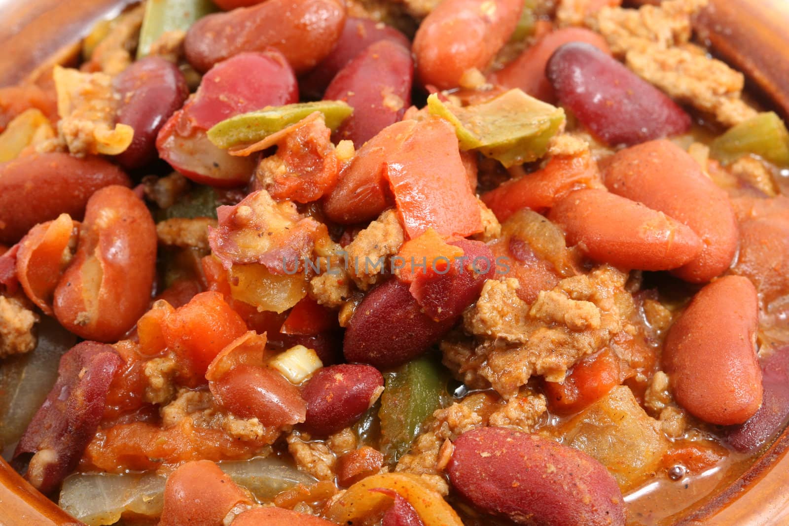 A crock of chili background