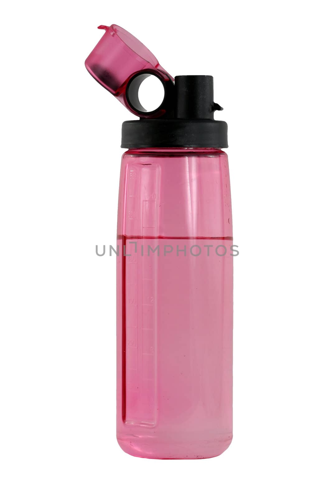 A isolated pink water bottle
