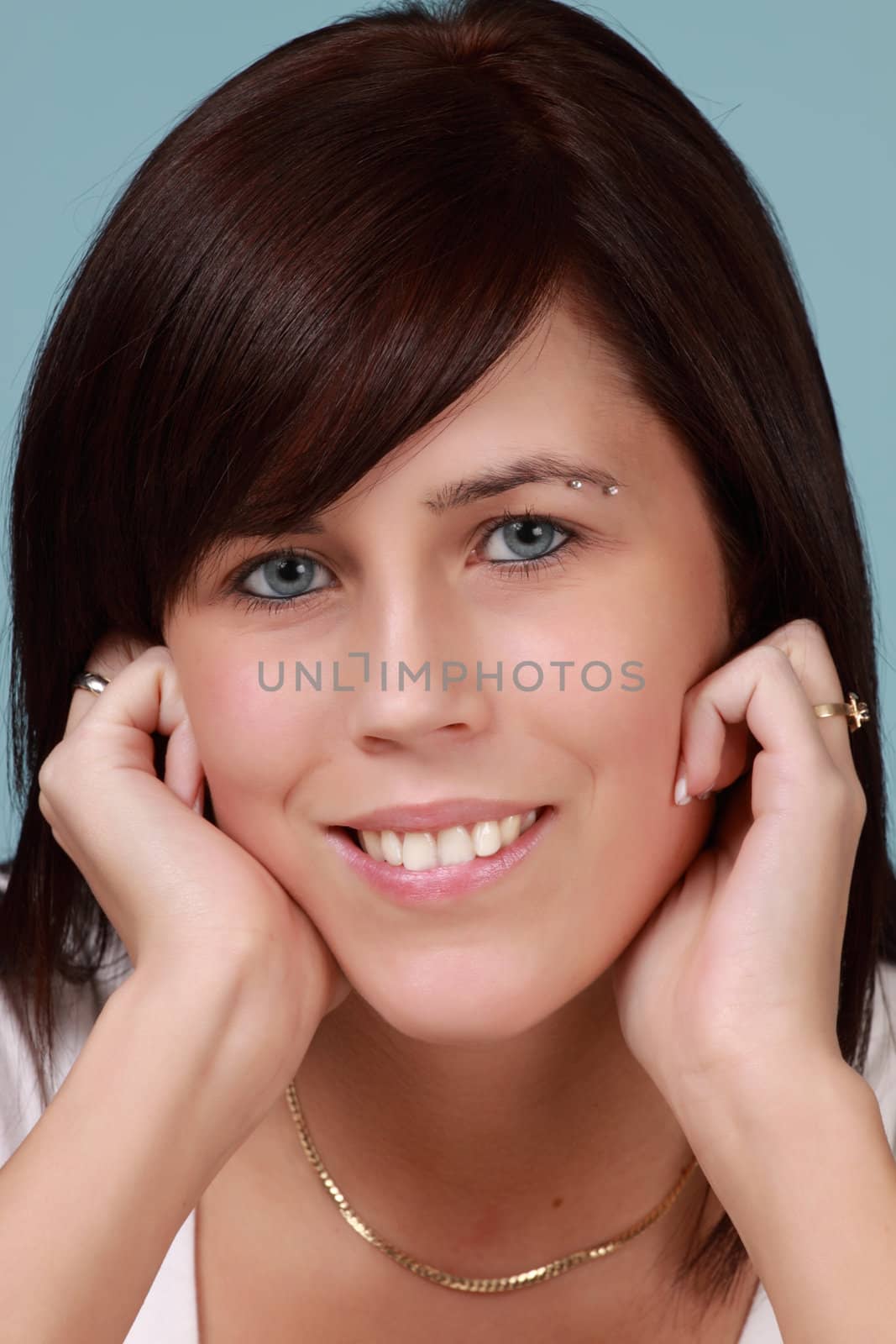 portrait of a cute caucasian brunette girl