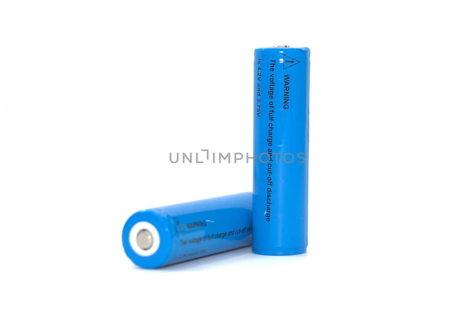 Two blue batteries on white isolated by egaistek