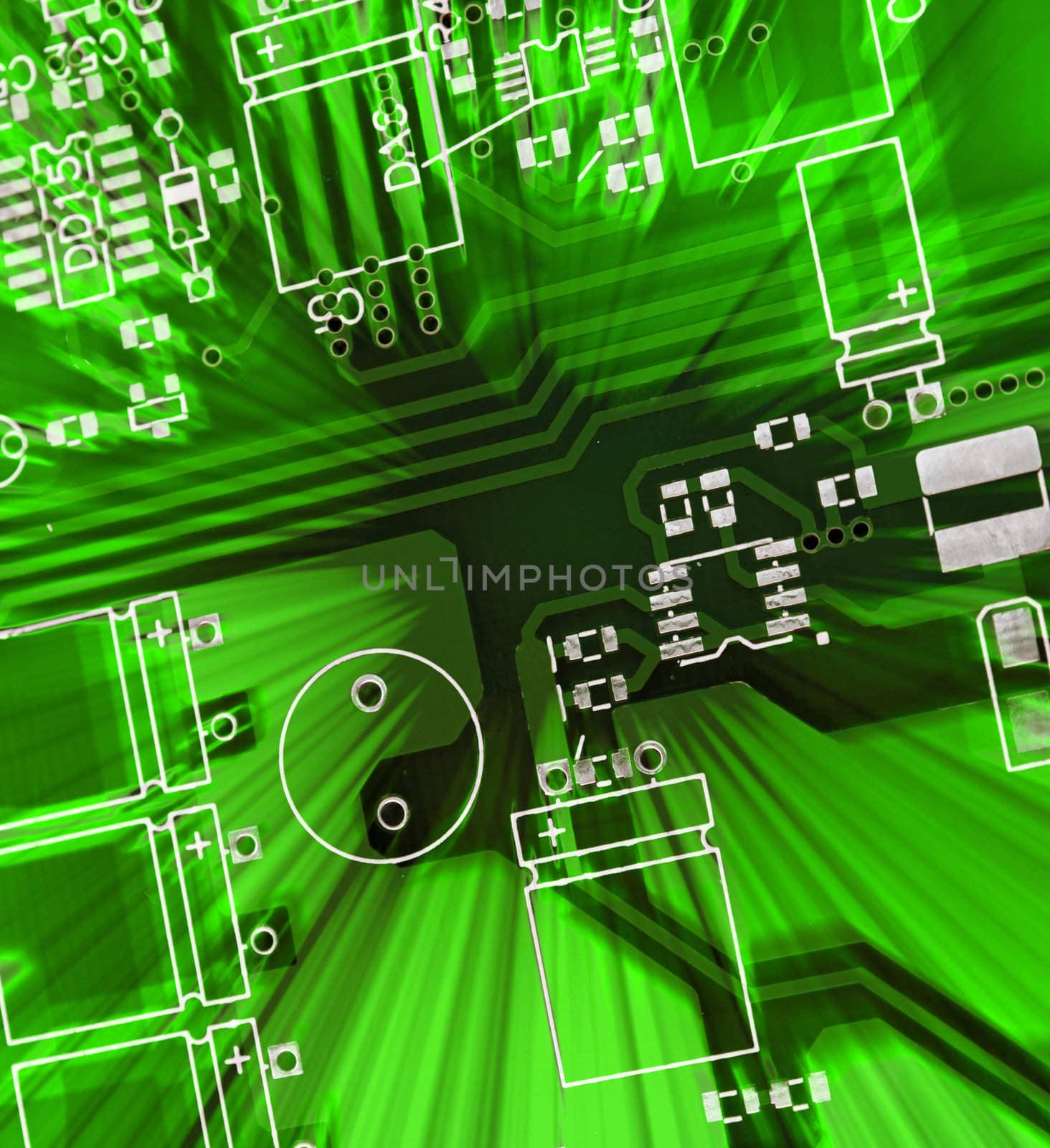 green printed-circuit board for electronic components