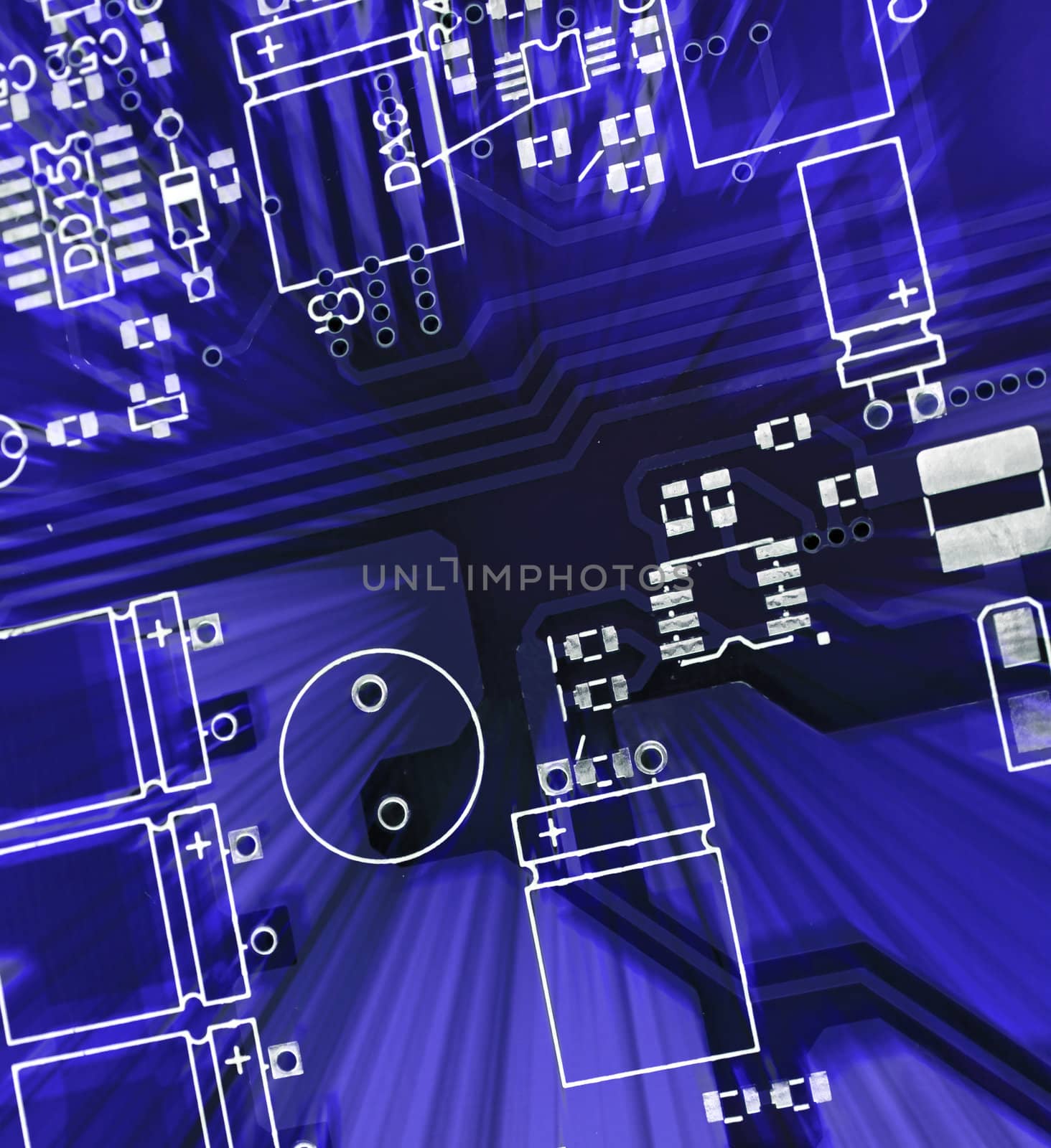 Blue printed-circuit board for electronic components