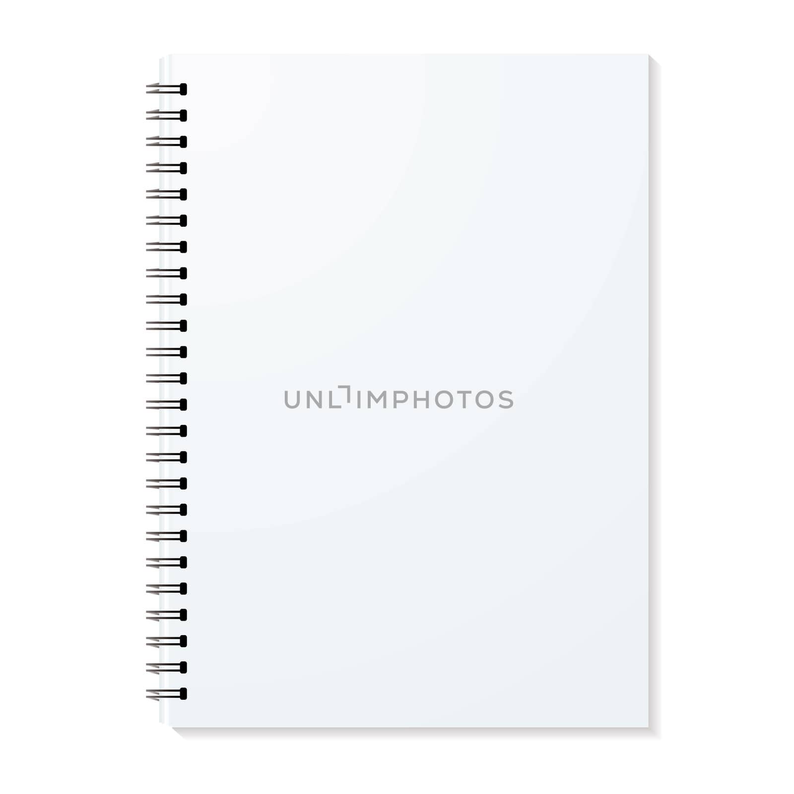 Blank ring binder with shadow and single pages