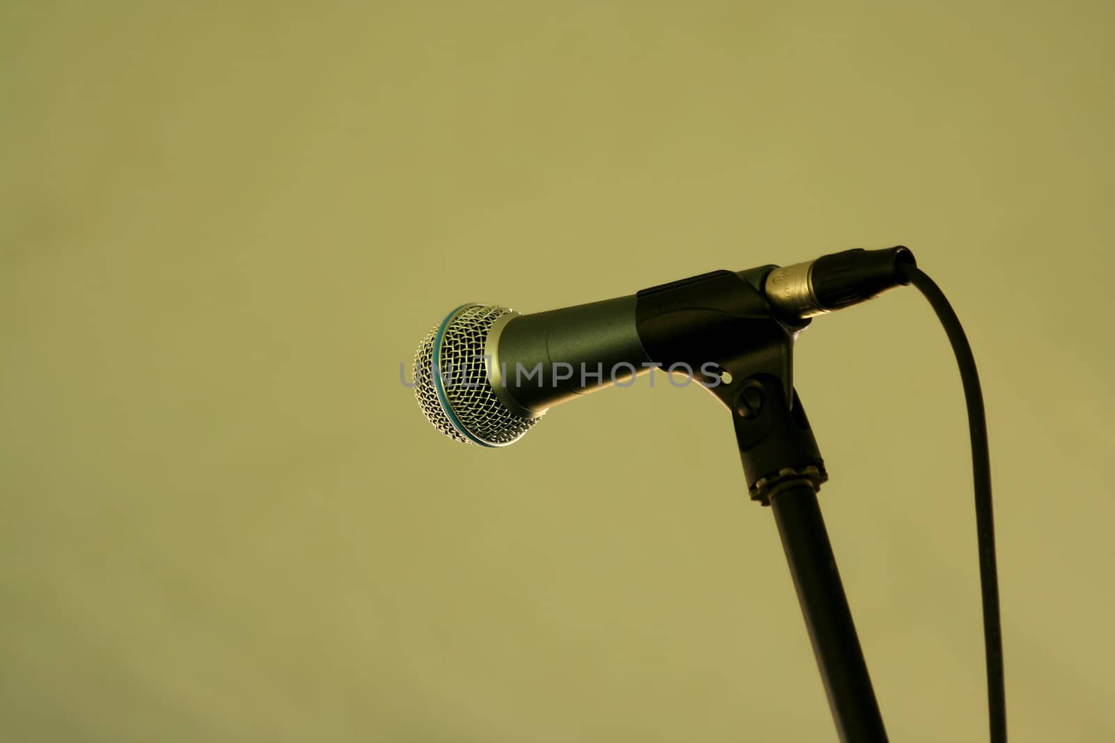 A  Microphone on a stand