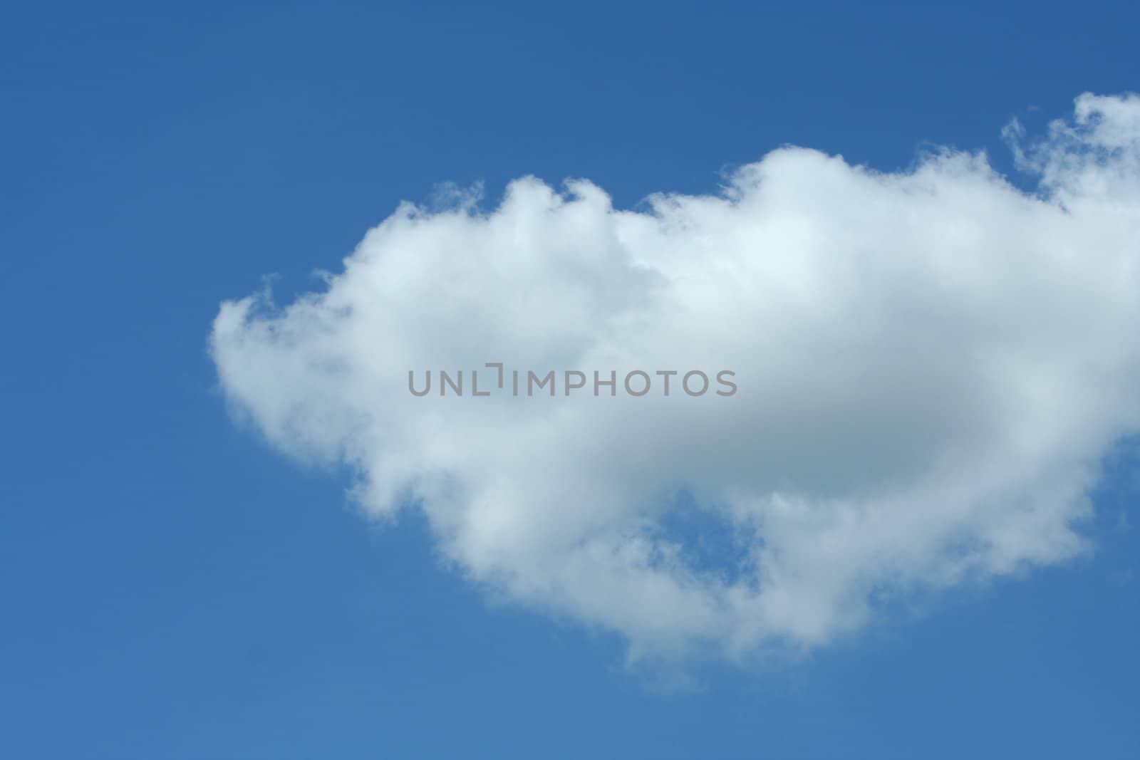 A whitel cloud with blue sky background