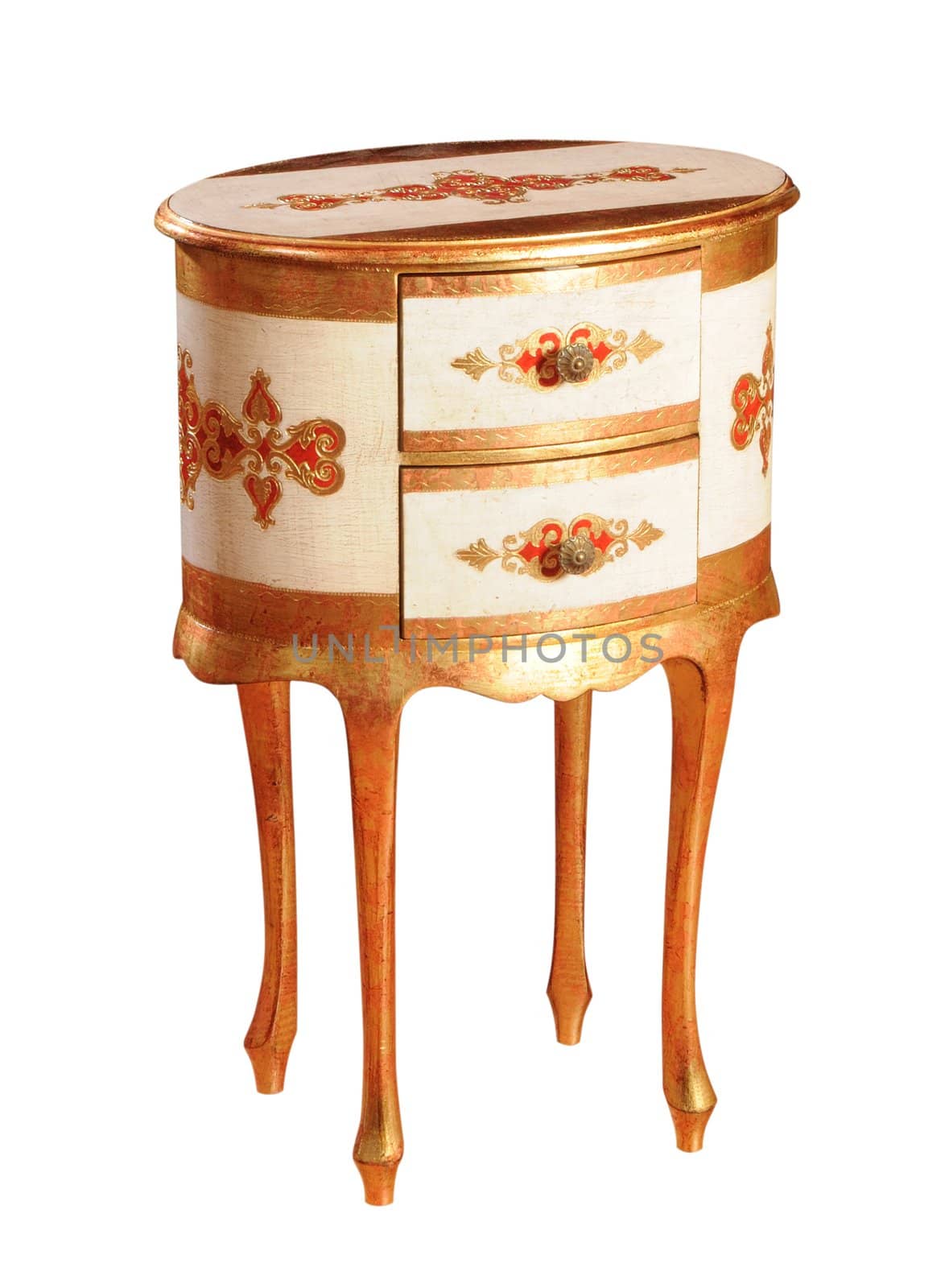 isolated luxury toilet table with clipping path