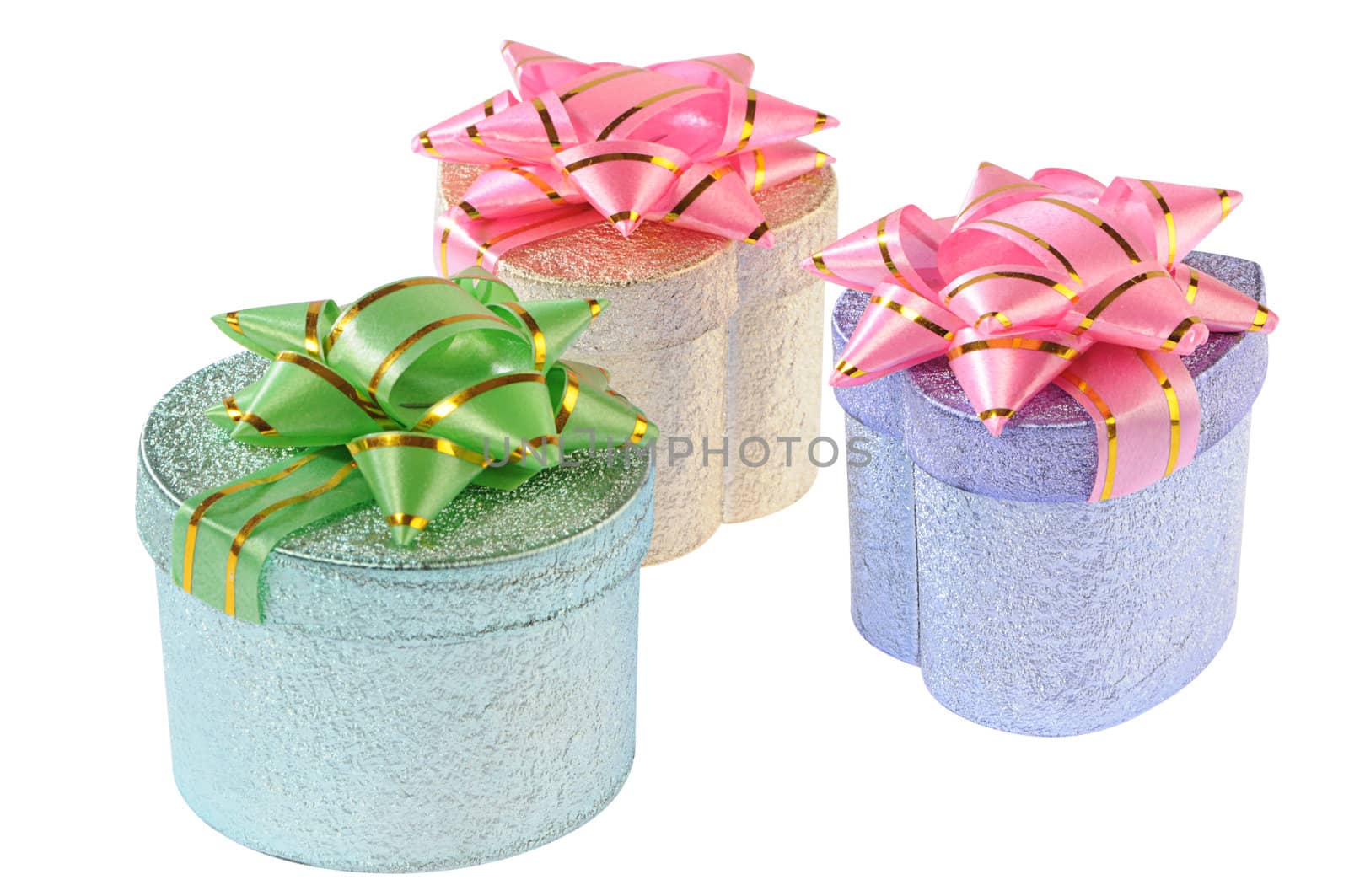 three jeweller festive packing with clipping path