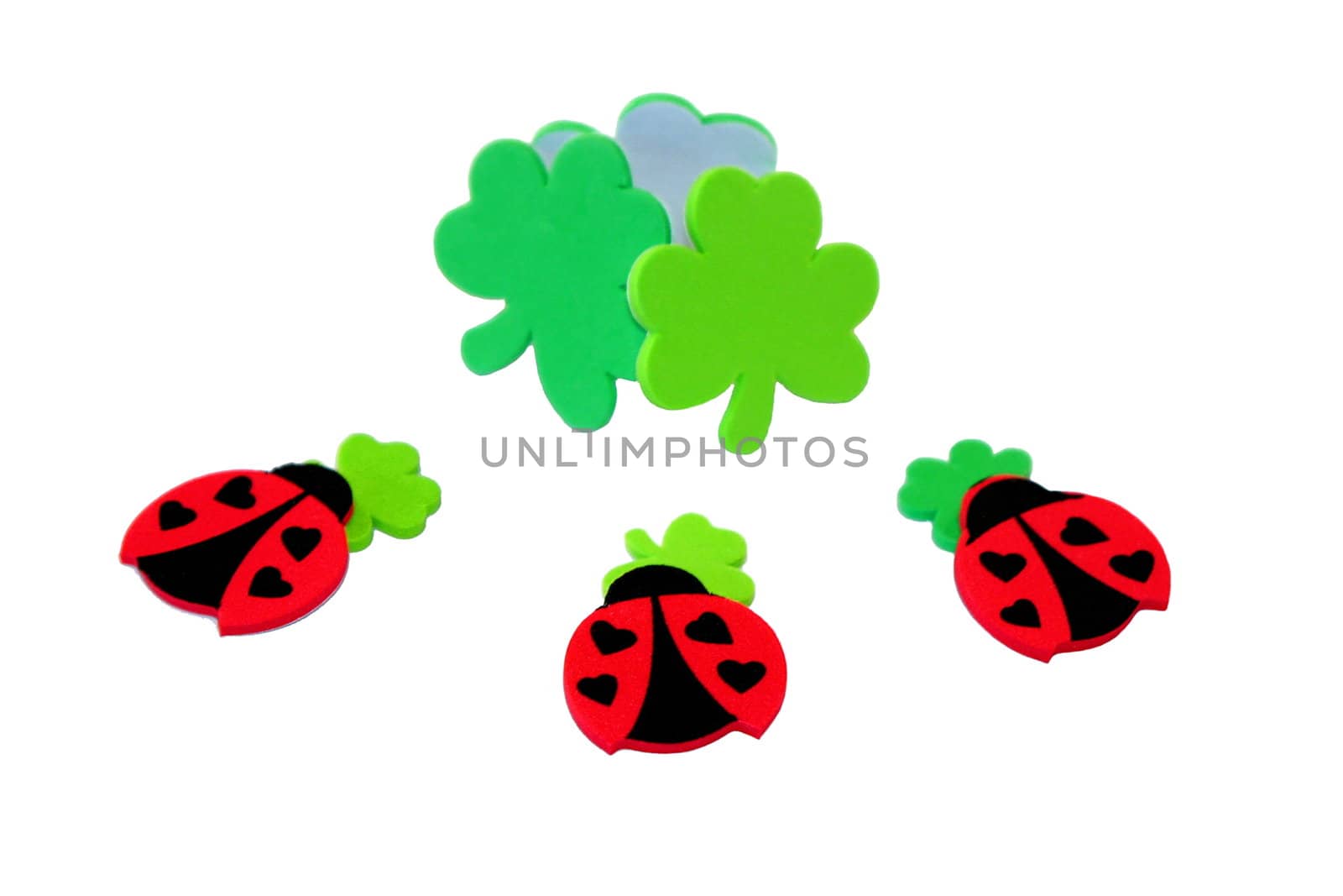 Ladybugs with clovers for St. Patric's Day