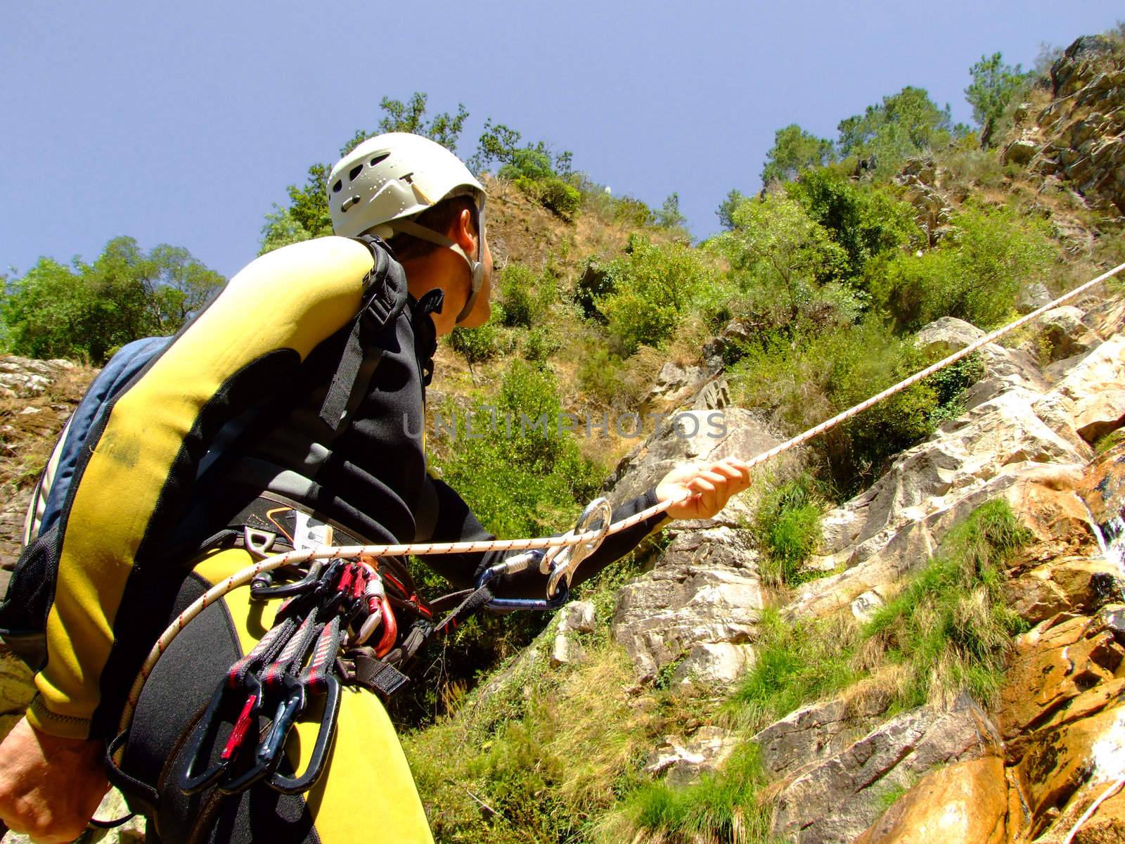 Canyoning on the Teixeira river in Portugal