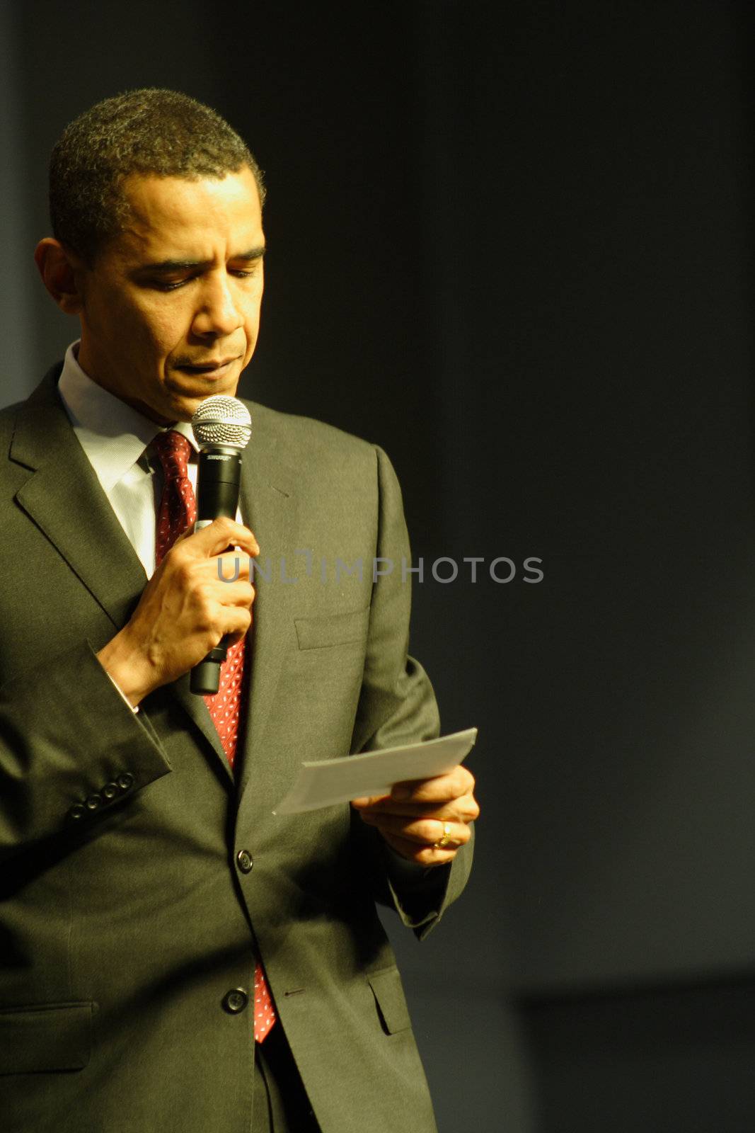 US Senator and Presidental Candidate Barack Obama at a rally.