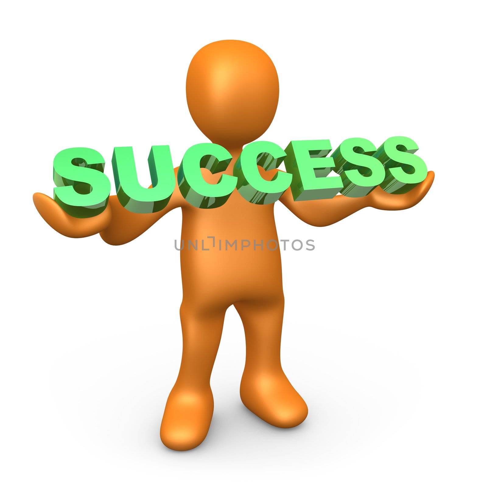 3d person holding the word "success" .