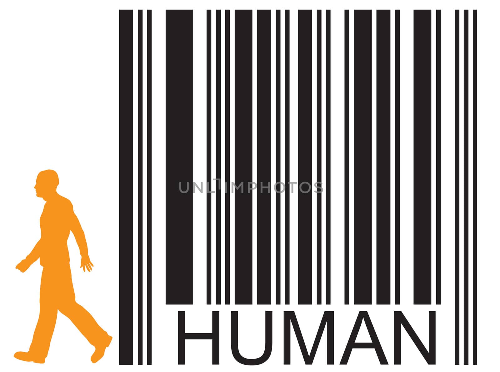 barcode human and walking man