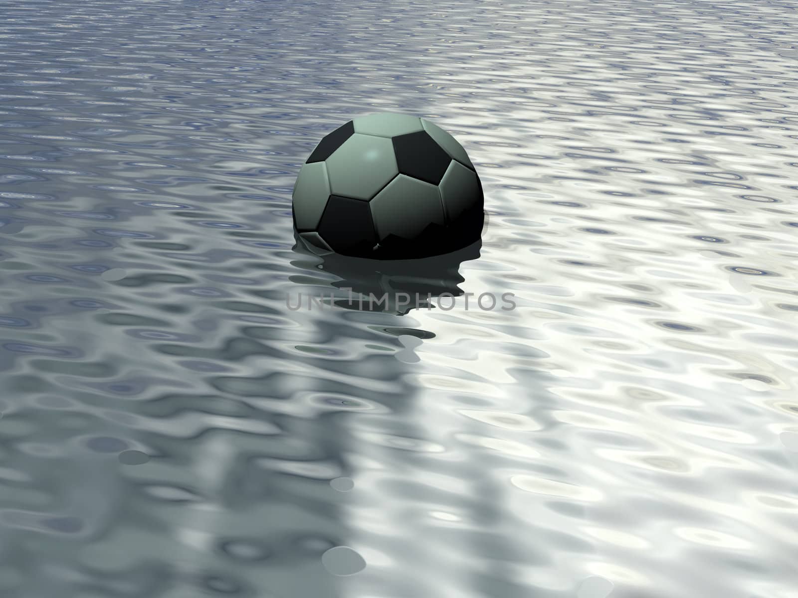 soccer ball in water