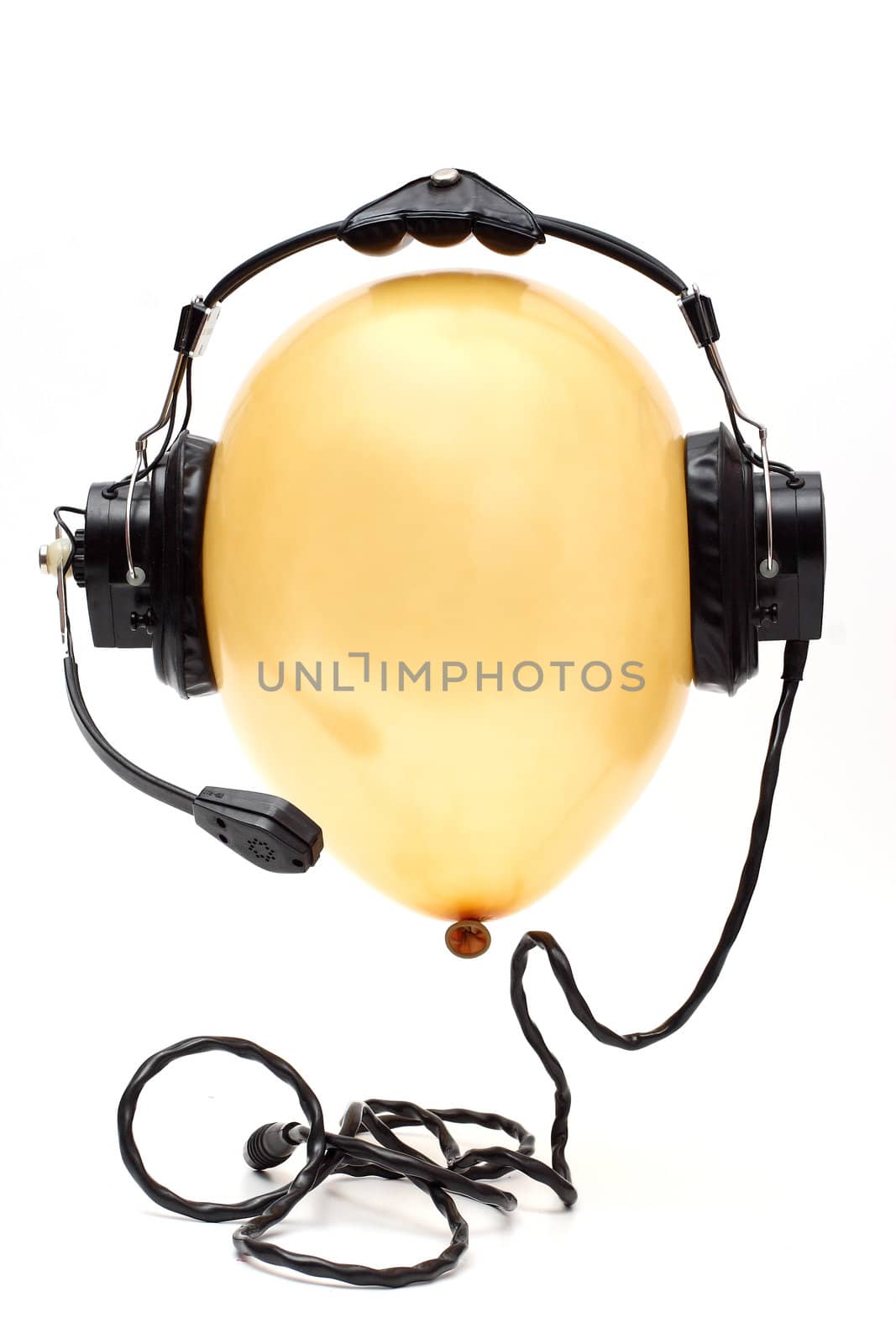 yellow ballon with headphone