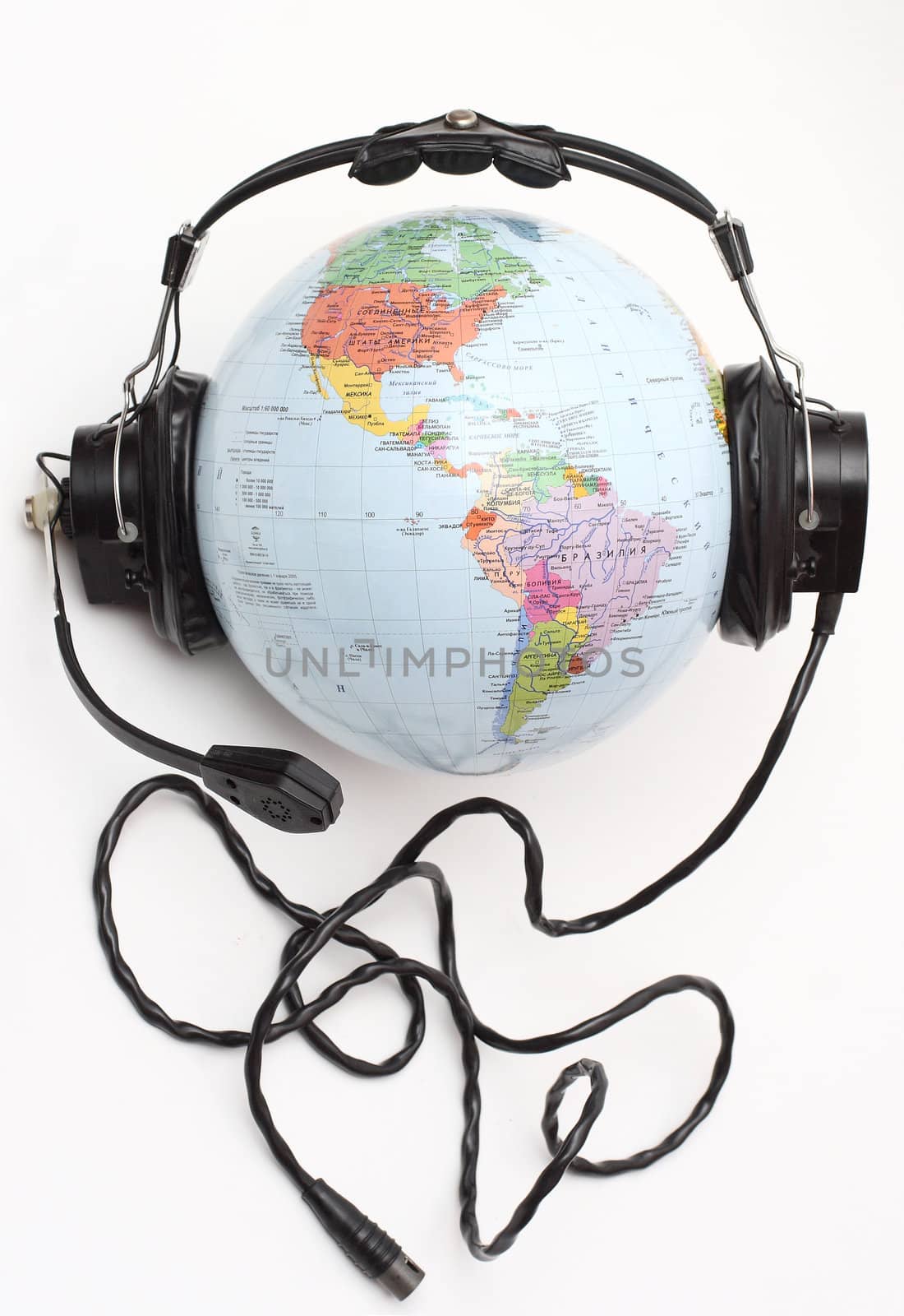 World with headphones (Names in Russian), listening to music 