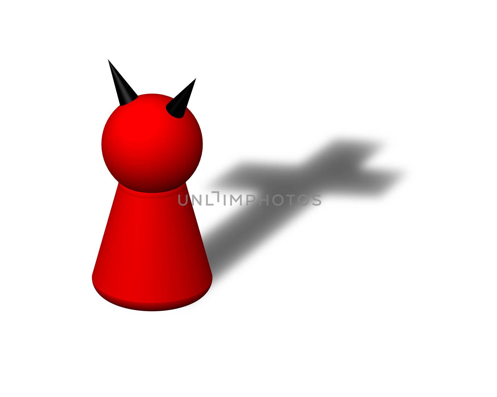 play figure devil with cross shadow