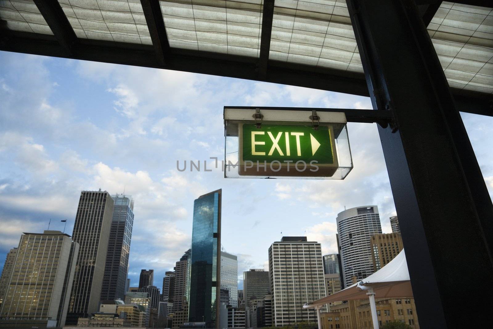 Exit sign, Sydney, Australia. by iofoto