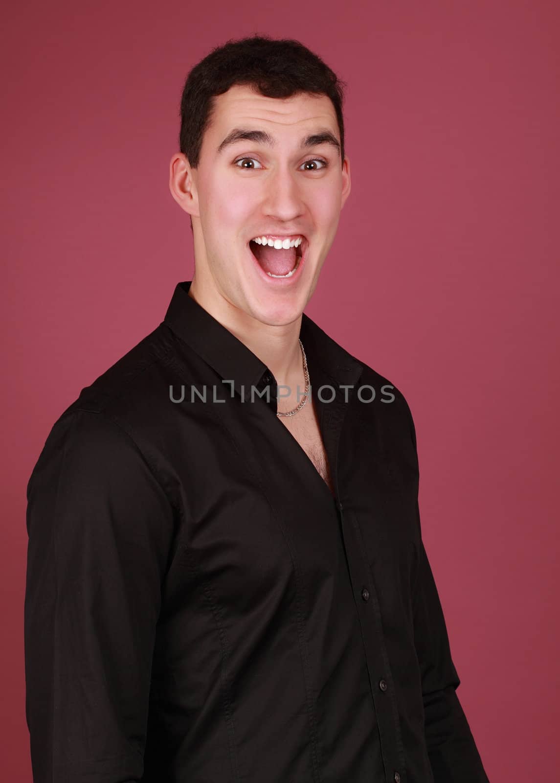 portrait of a nice caucasian man wearing black shirt