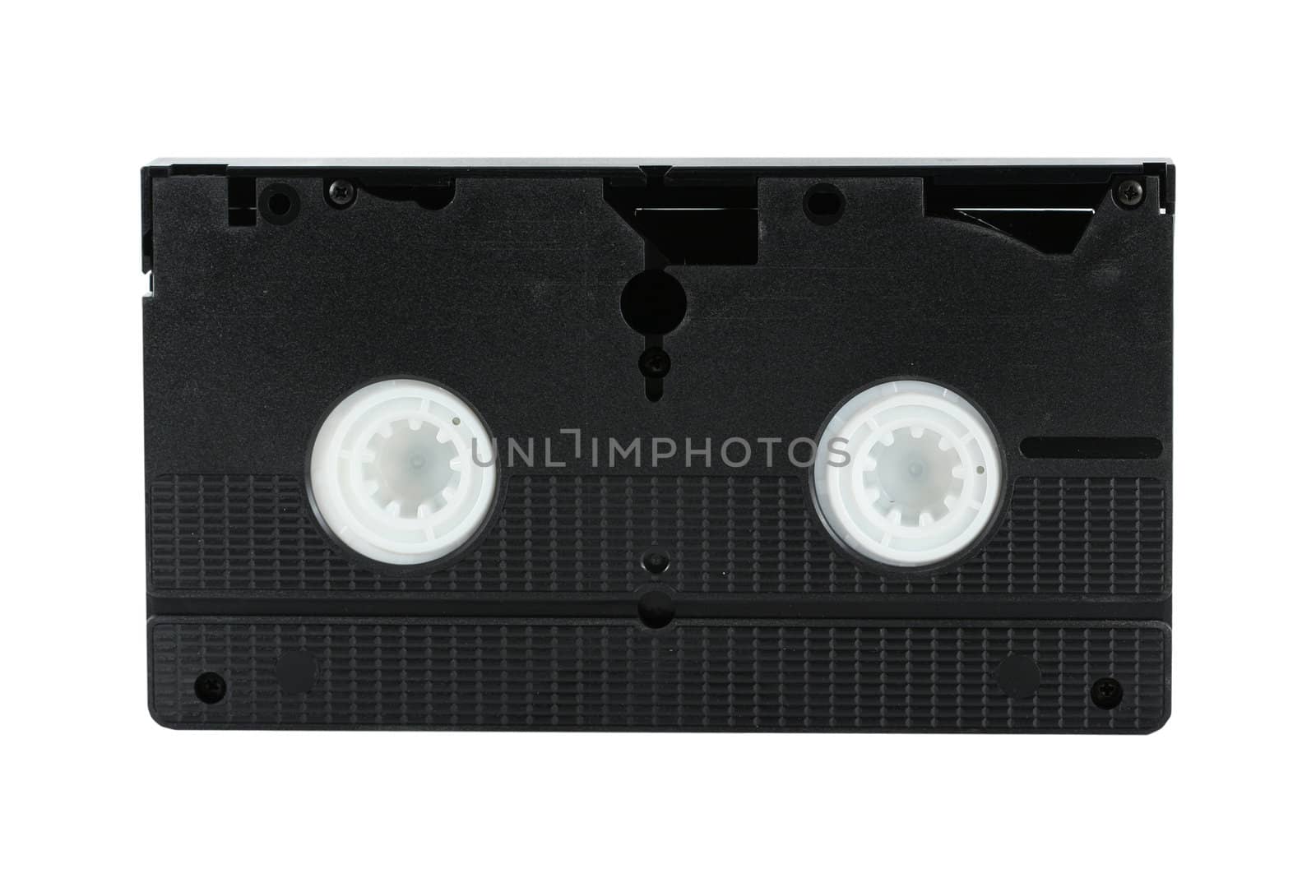 A Isolated VHS cassette tape on white