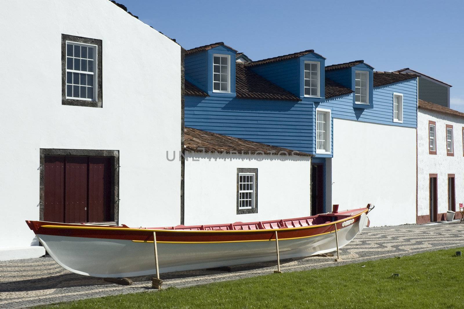 Facade of the Whalers Museum in  Lages do Pico, Pico island, Azores, Portugal
