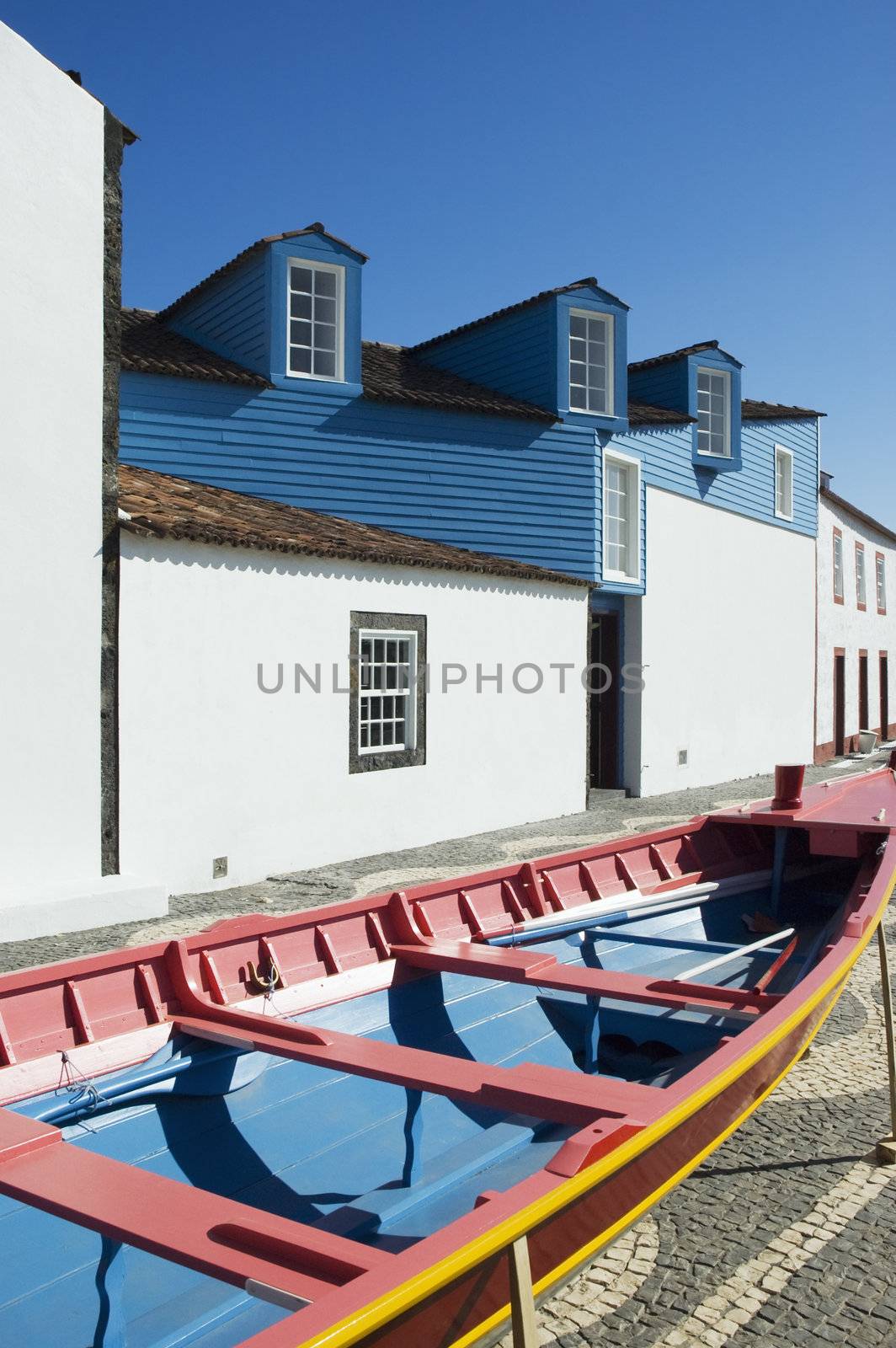 Facade of the Whalers Museum in  Lages do Pico, Pico island, Azores, Portugal
