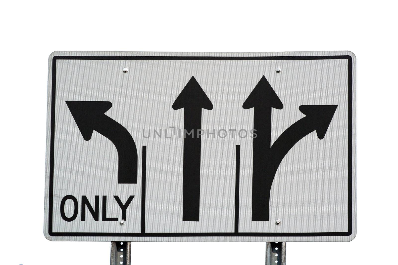 a sign with three arrows on it.