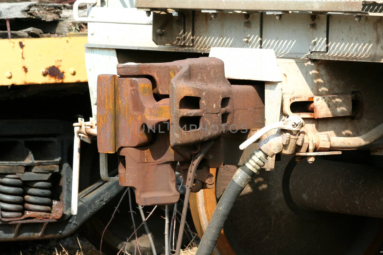 A rusty Train car coupler