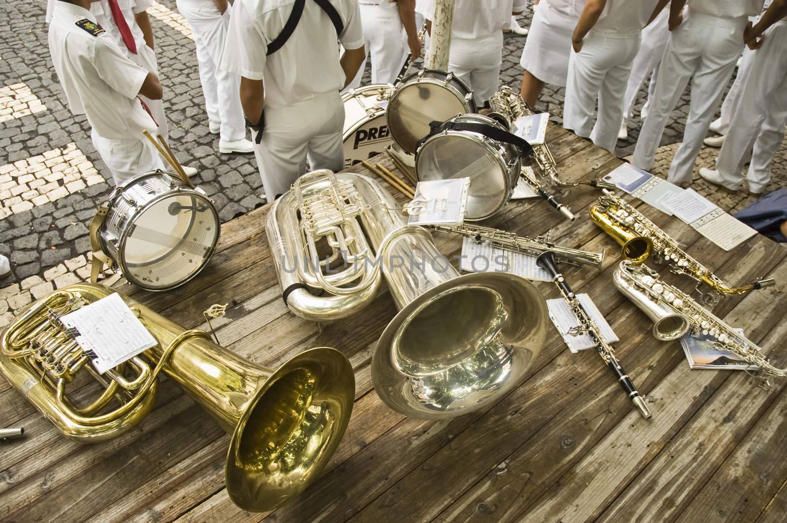 Philharmonic band taking a break in Azores, Portugal
