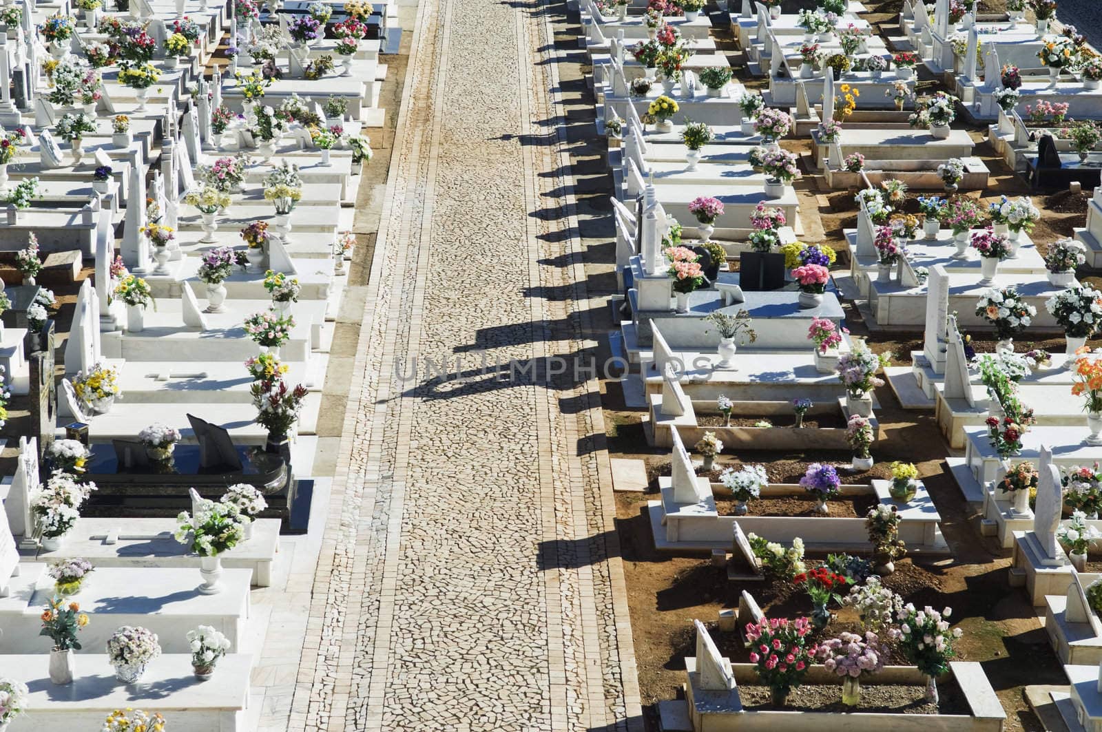 Catholic cemetery in a small village of Alentejo, Portugal