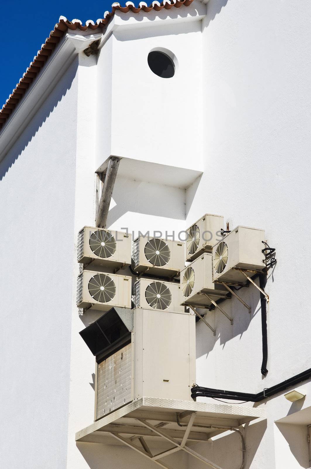 Industrial air conditioner units in the wall