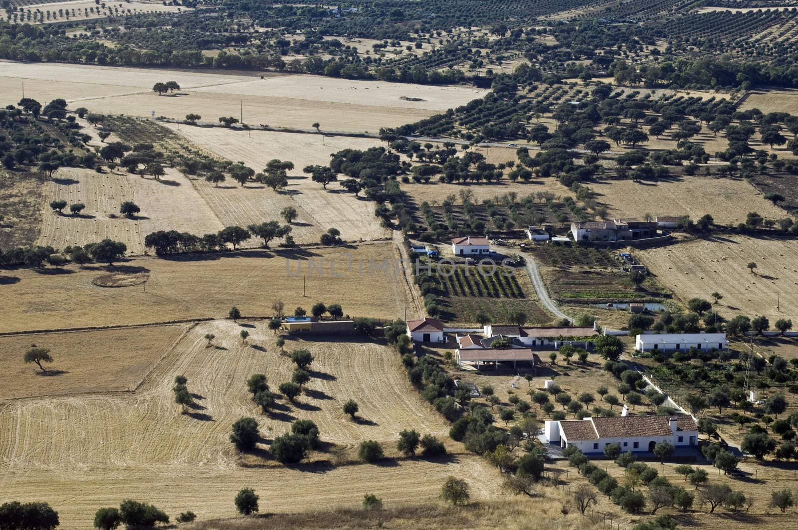 Vista of farmland near Monsaraz, Alentejo, Portugal by mrfotos