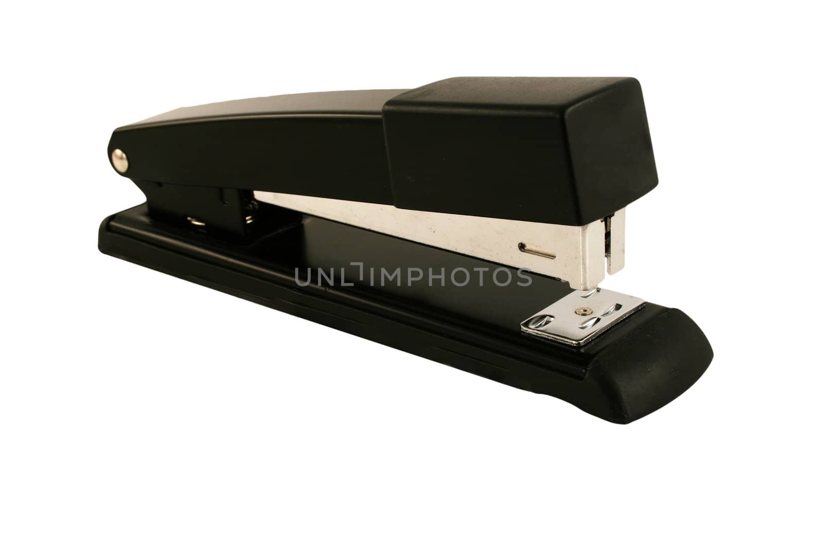 A Isolated black stapler on white