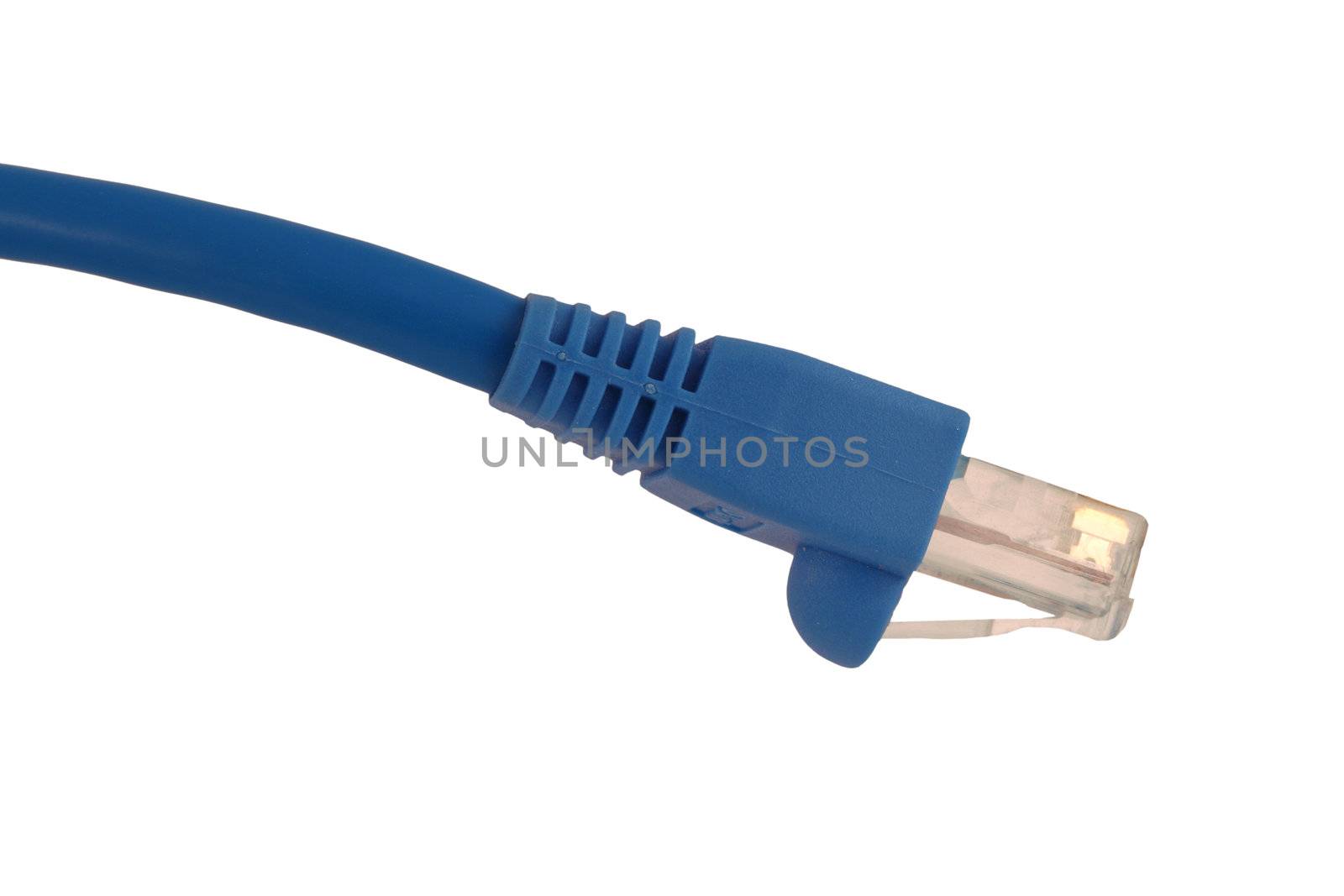 A Isolated Cat5 cable on white
