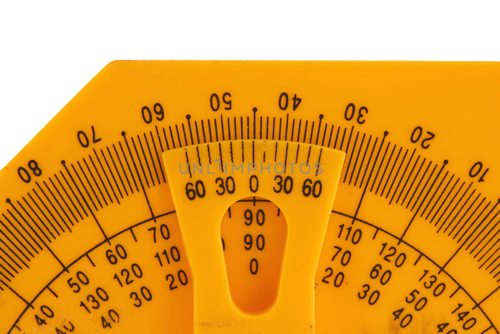 A isolated yellow Carpneters angle finder
