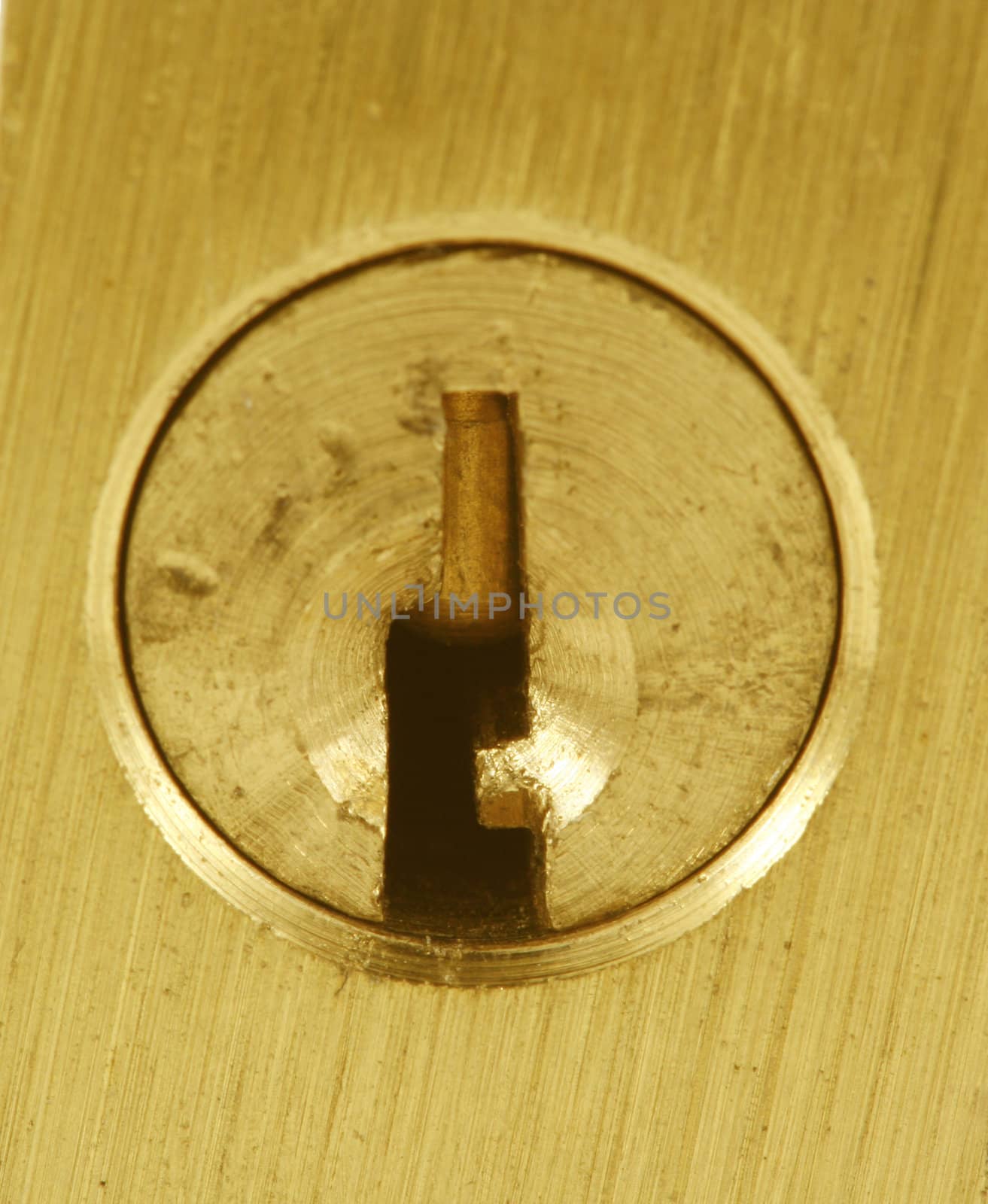 A Brass lock keyhole macro