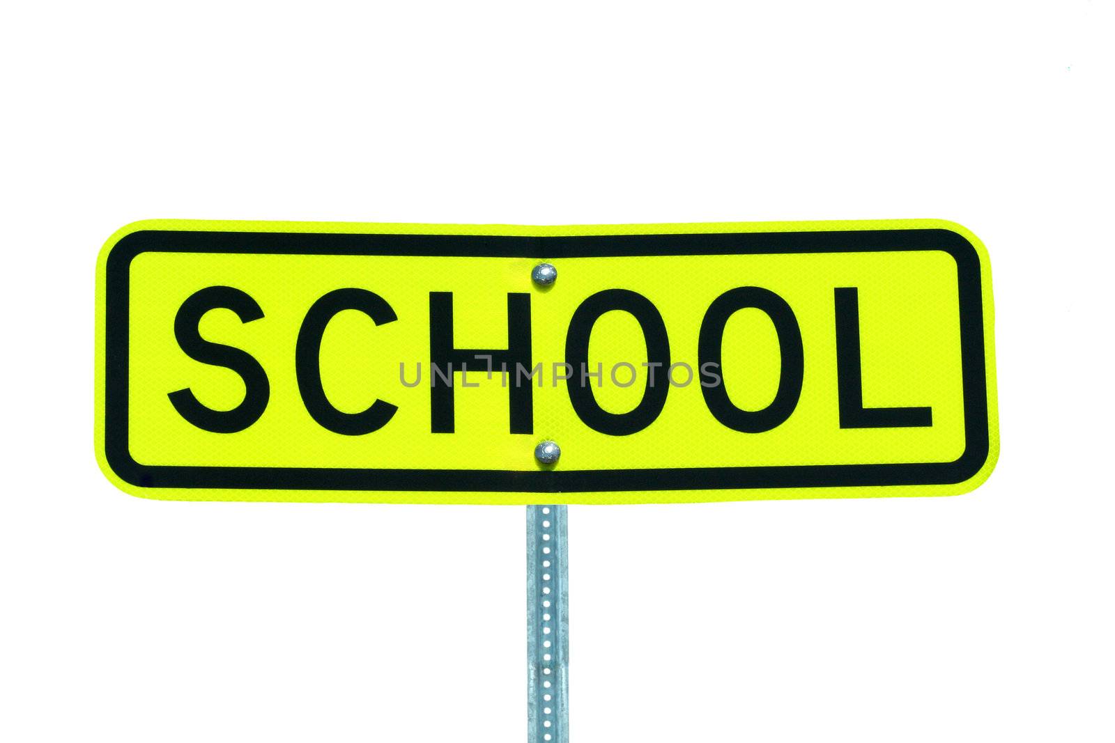A Isolated school sign on white