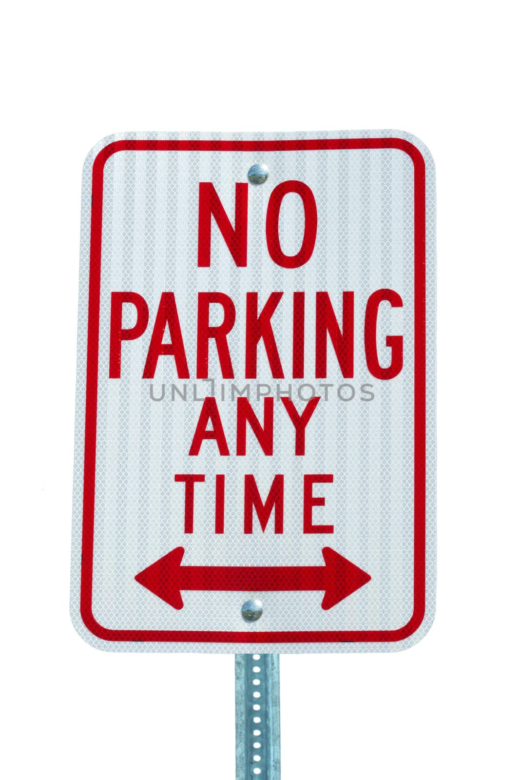 A Isolated No Parking sign on white