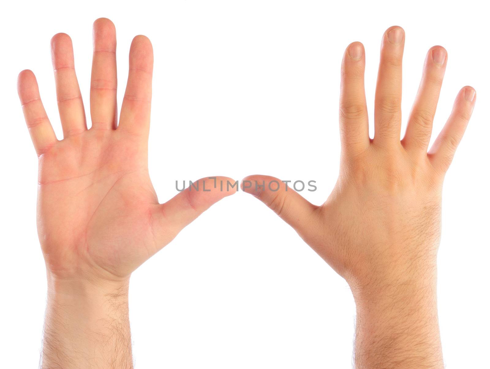 Male hands counting number 5 by dyoma