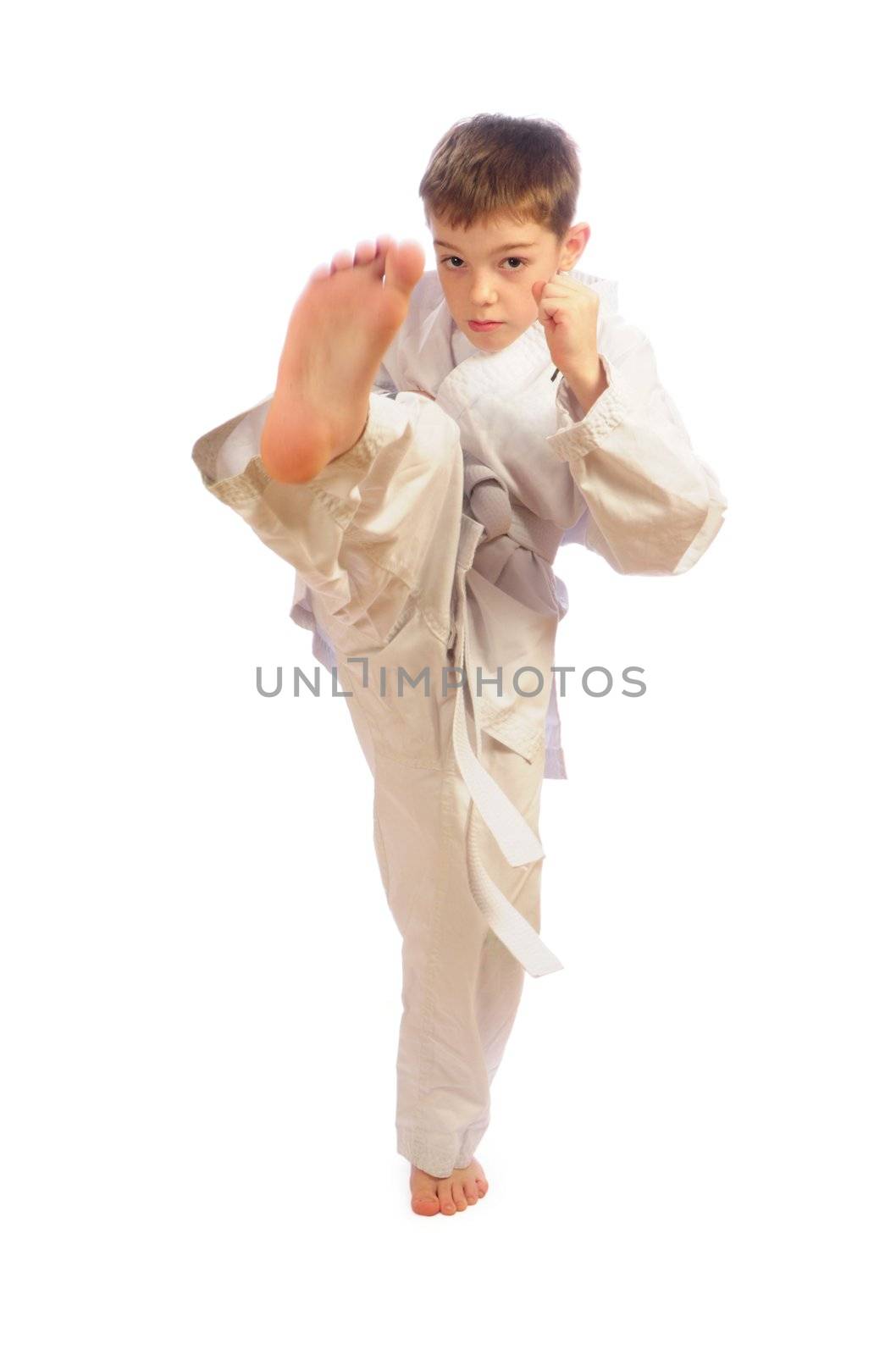 boy practicing self defense