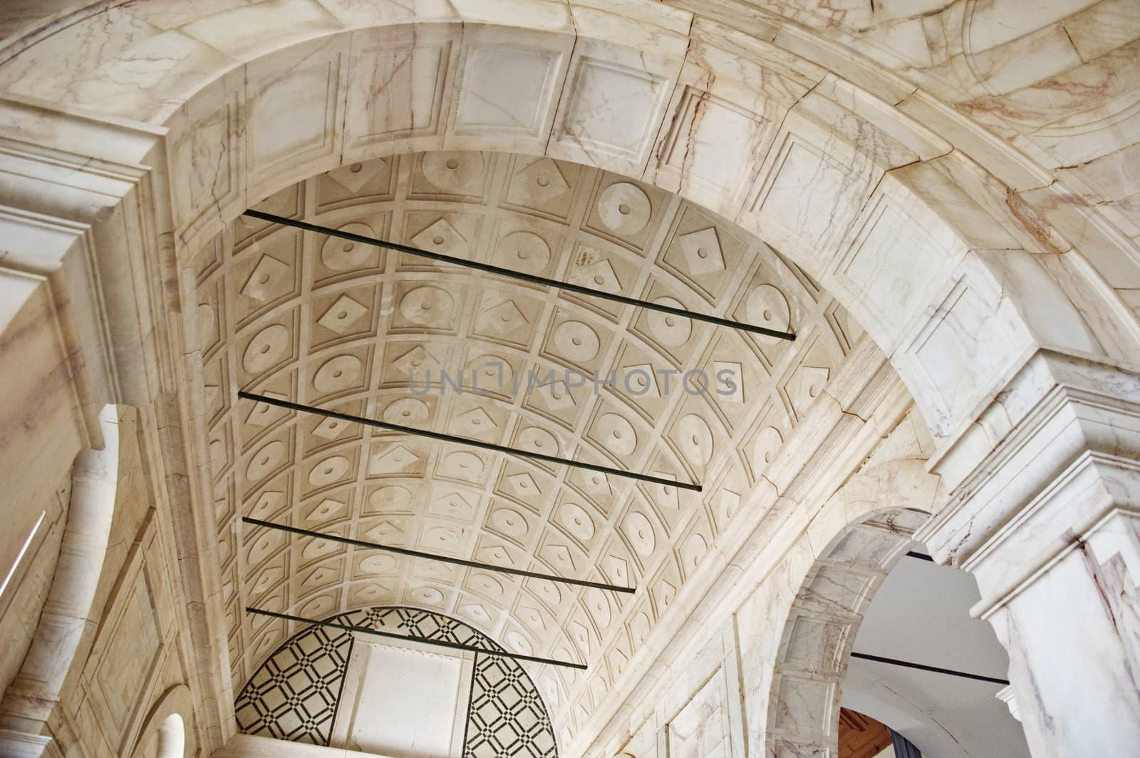 Marble vault in Convento de Santo Antonio, Alcacer do Sal, Alentejo, Portugal  
