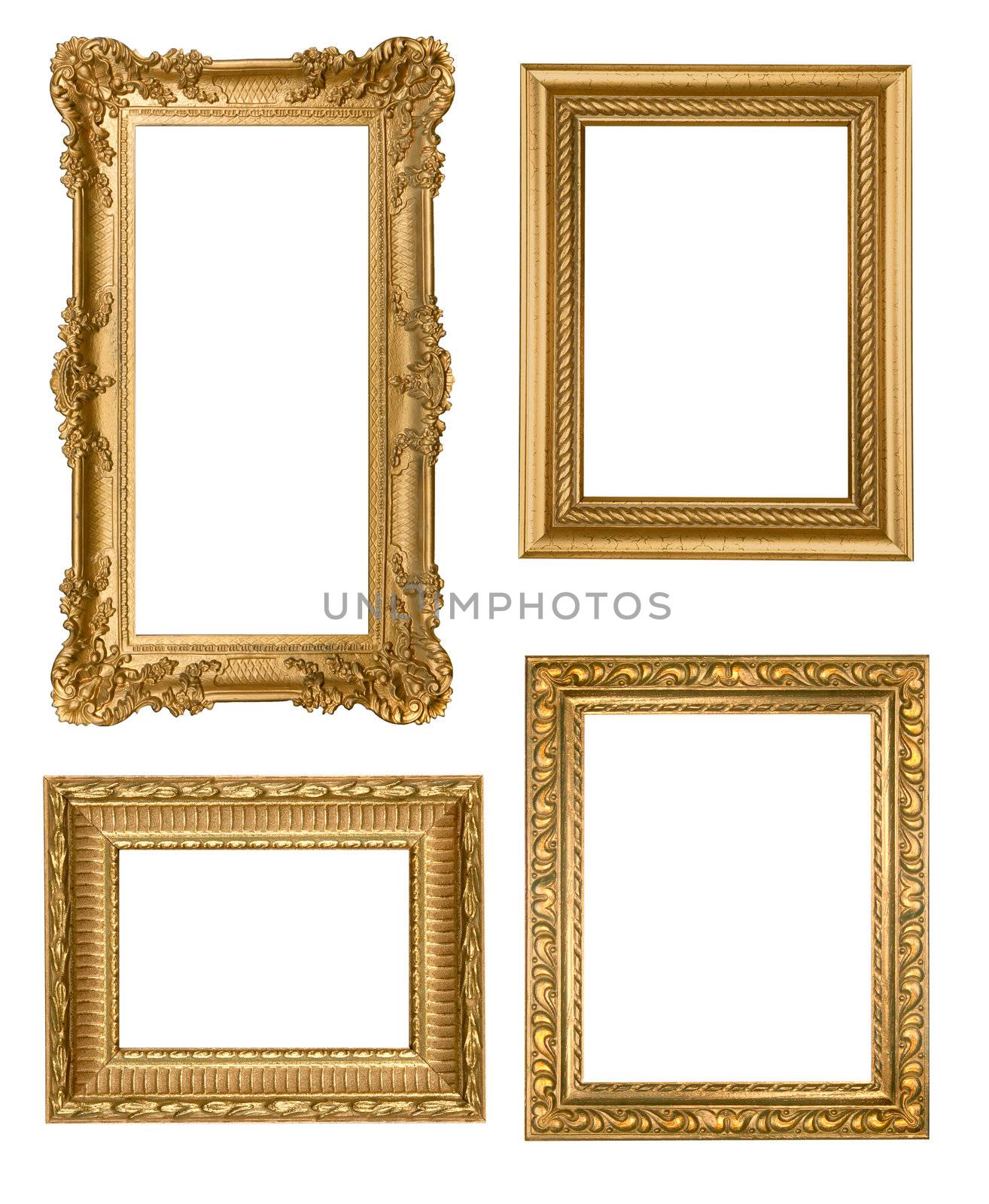 Vintage Detailed Gold Empty Picure Frames by tobkatrina