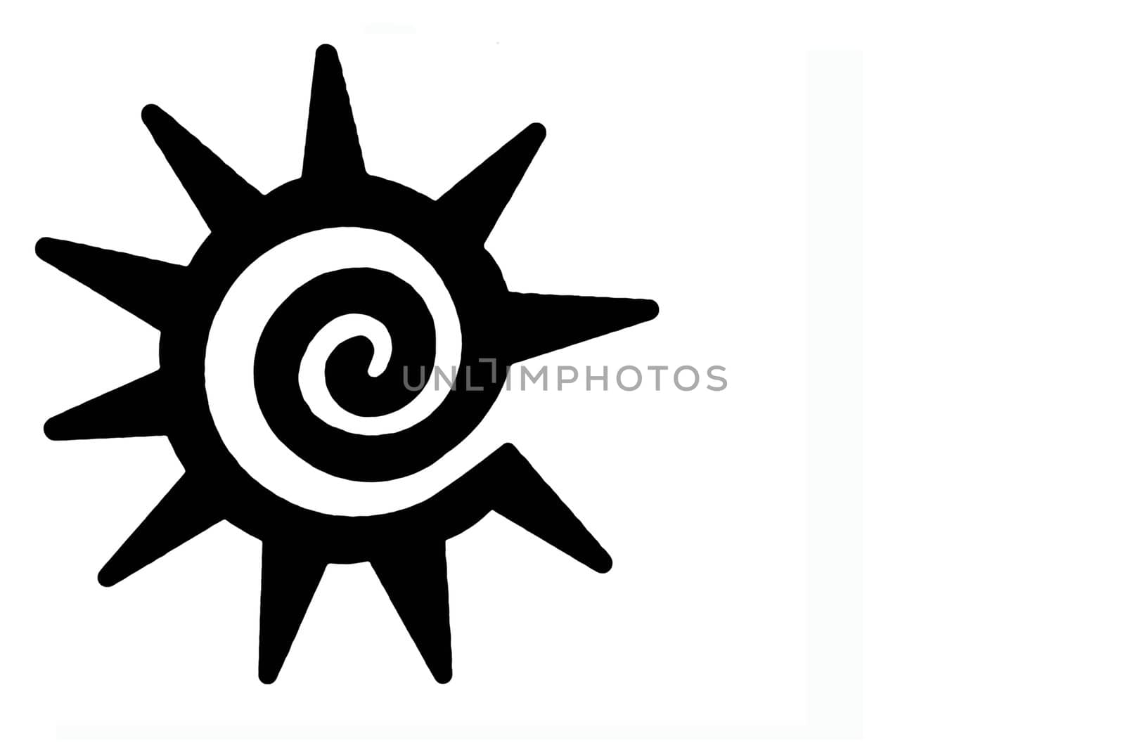 A black and white Soutwestern Sun Symbol