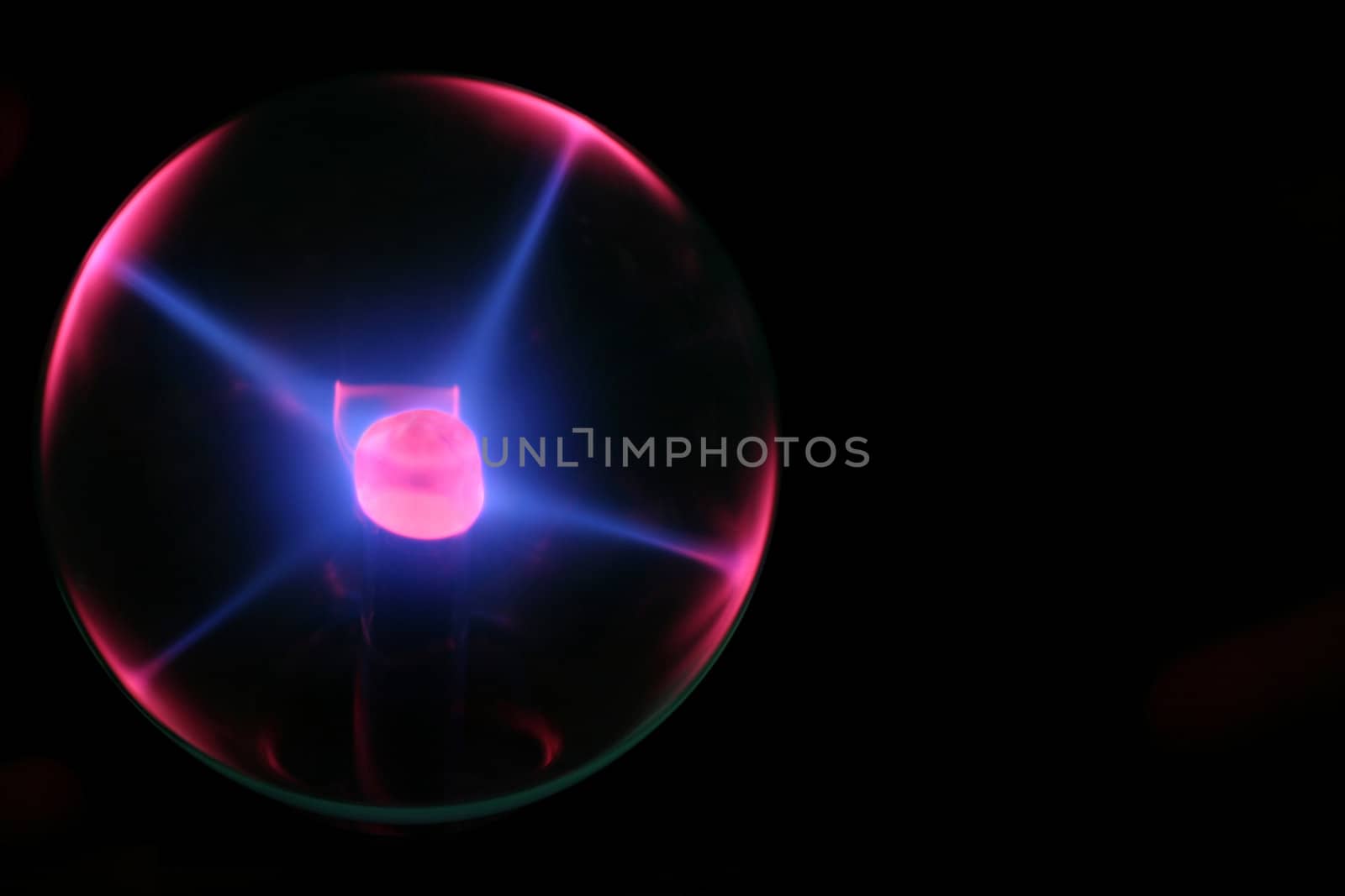 A Static Electricity ball on black background